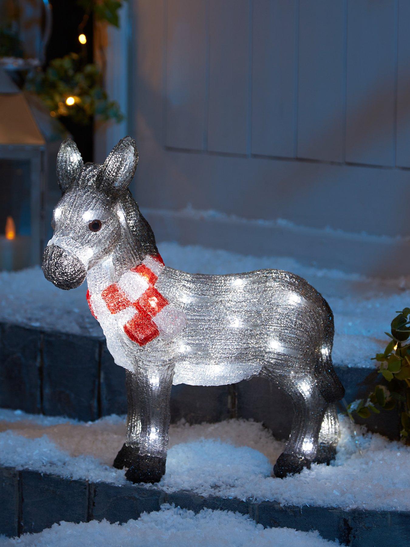undefined Dominic The Donkey Battery Operated Outdoor Acrylic Christmas Light - 34 cm