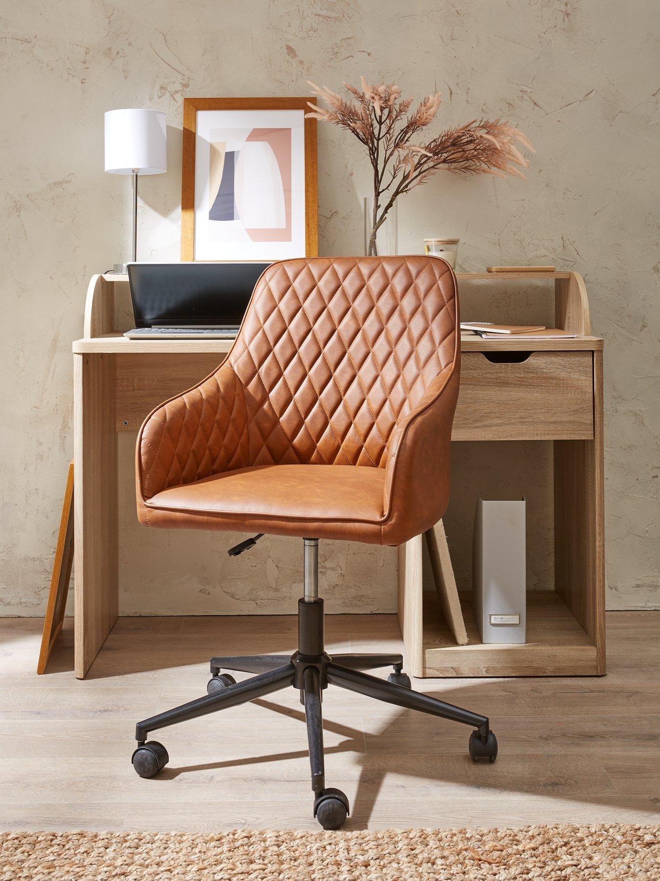 Tan office best sale chair with arms