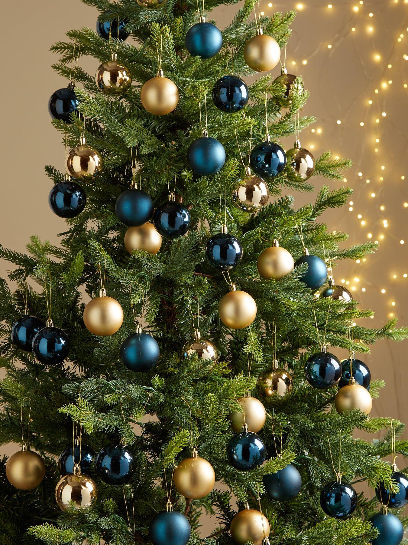 Image 1 of 3 of Pack of 50 Blue and Gold Christmas Tree&nbsp;Baubles