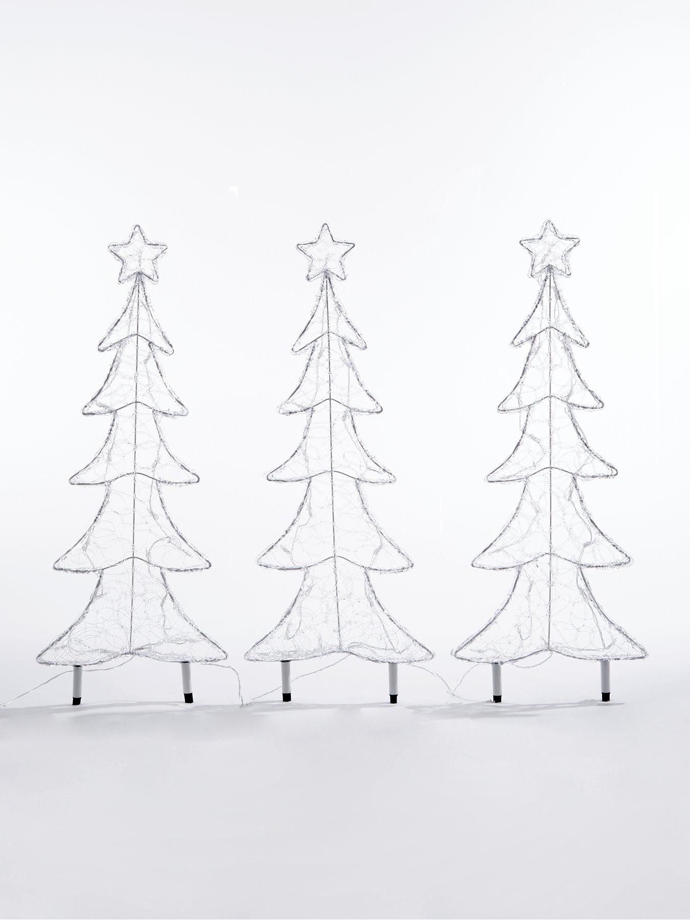 Very Home Set of 3 Acrylic Tree Outdoor Christmas Lights