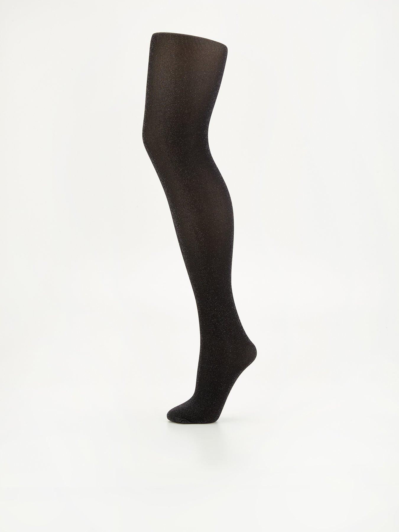  image of the-very-collection-metallic-tights-black