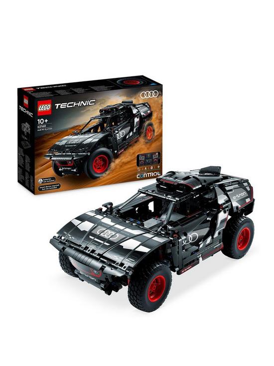 front image of lego-technic-audi-rs-q-e-tron-rc-car-toy-42160