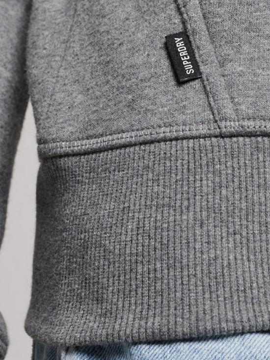 stillFront image of superdry-vintage-logo-embroidered-zip-hoodie-grey