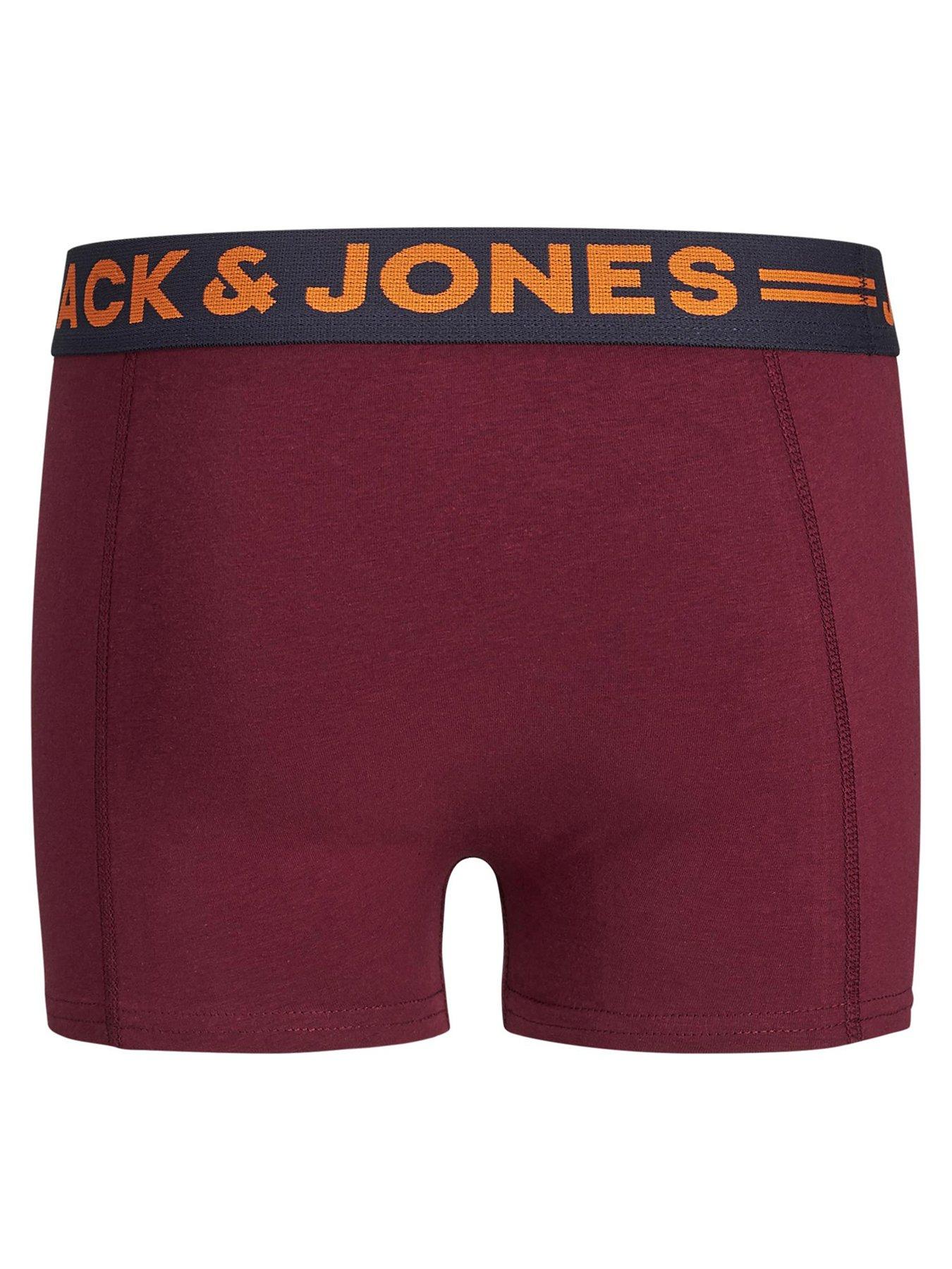 image of jack-jones-junior-boys-lichfield-3-pack-trunks-dark-greynavyburgundy