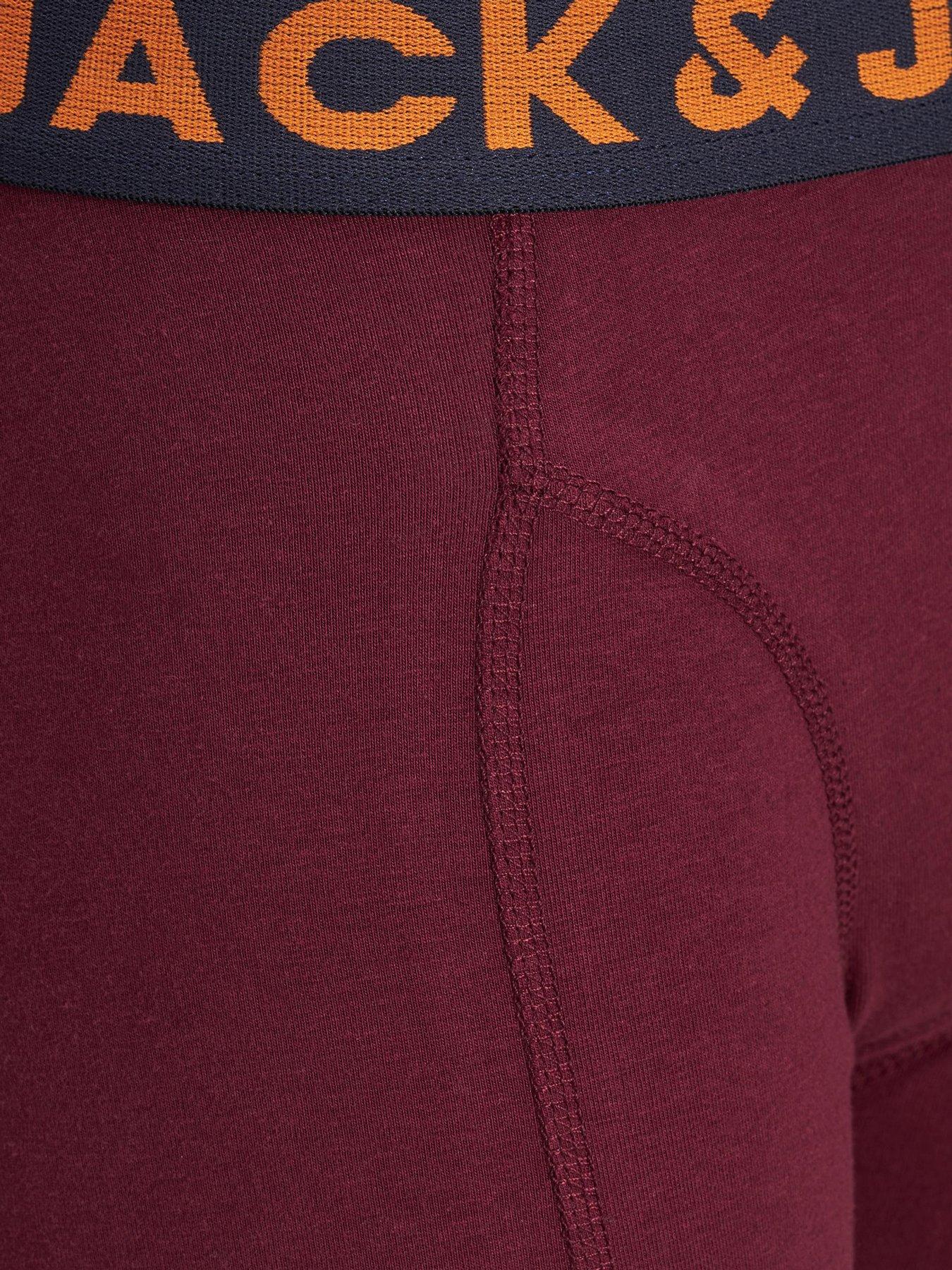  image of jack-jones-junior-boys-lichfield-3-pack-trunks-dark-greynavyburgundy