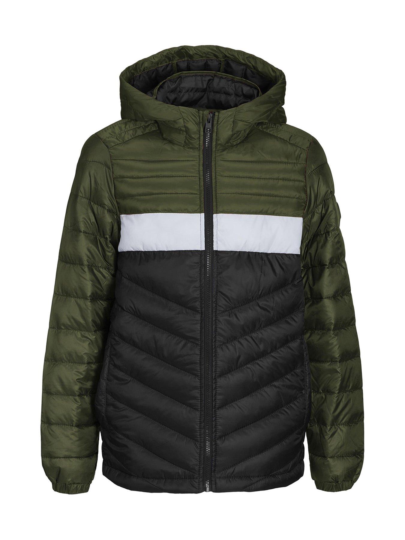 Jack & Jones Junior Boys Hero Hooded Padded Jacket - Green