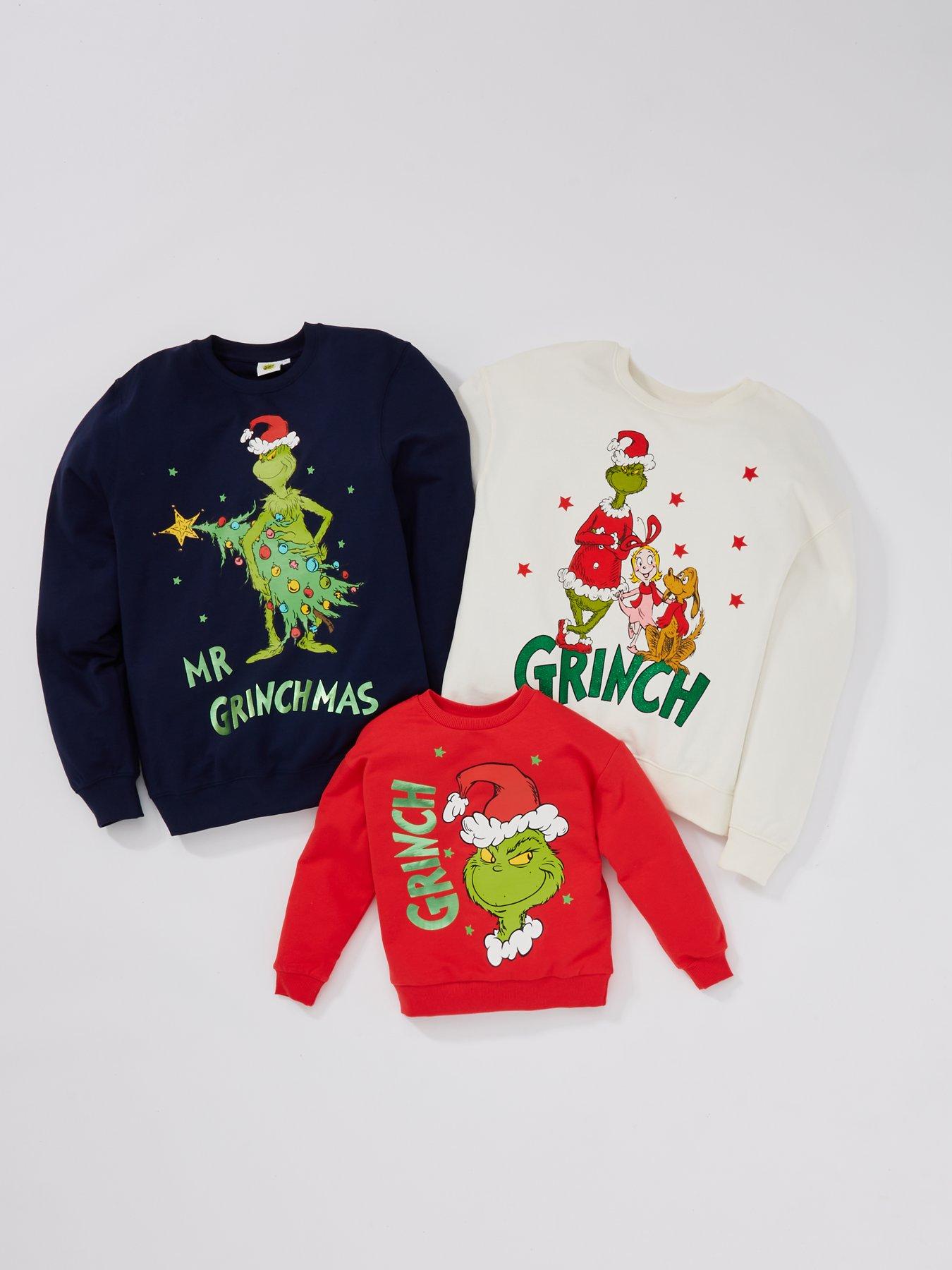 Oversized Printed Sweatshirt - Red/The Grinch - Kids