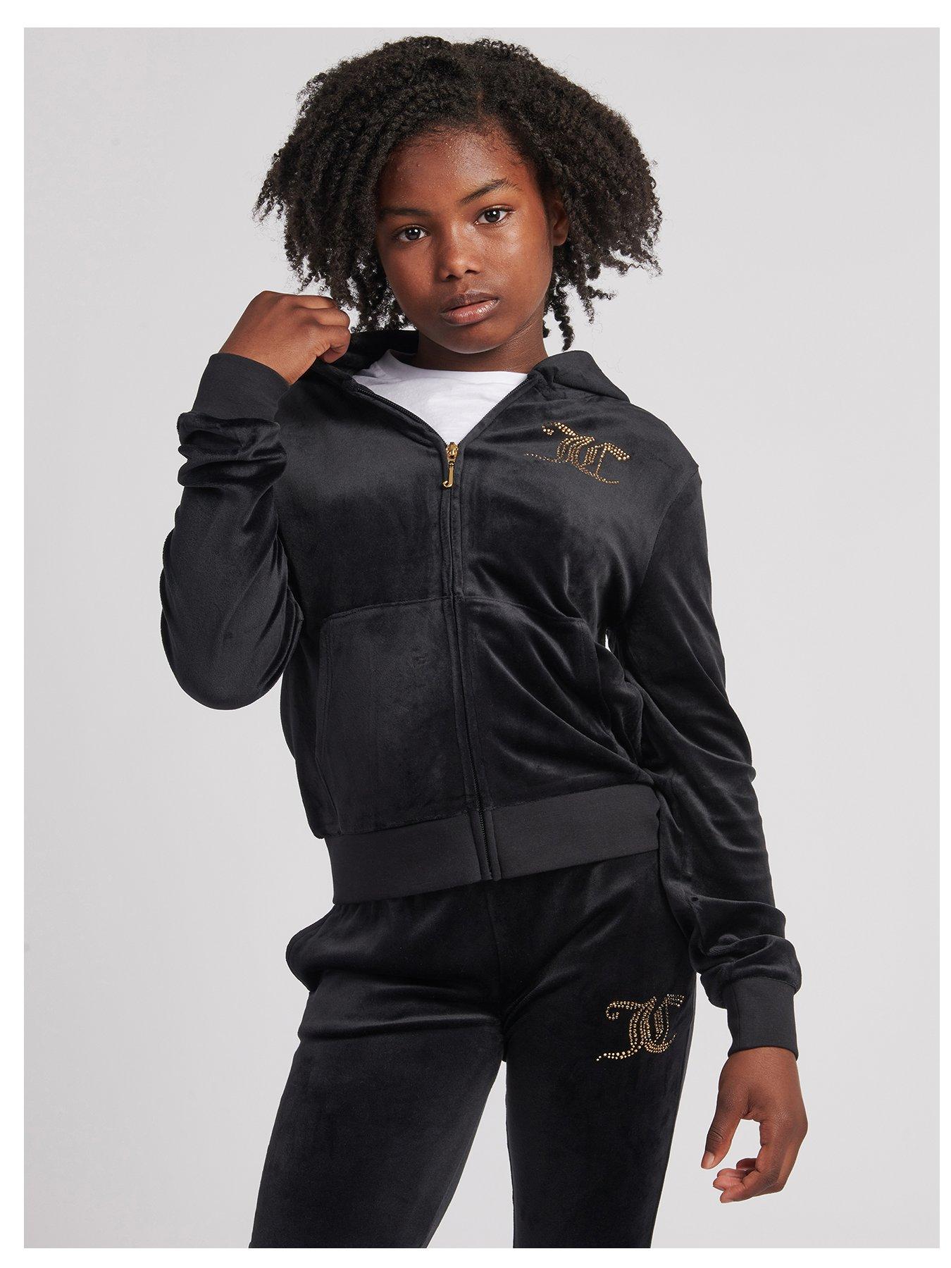 Girls' Juicy Couture Plush Velour Full-Zip Hoodie