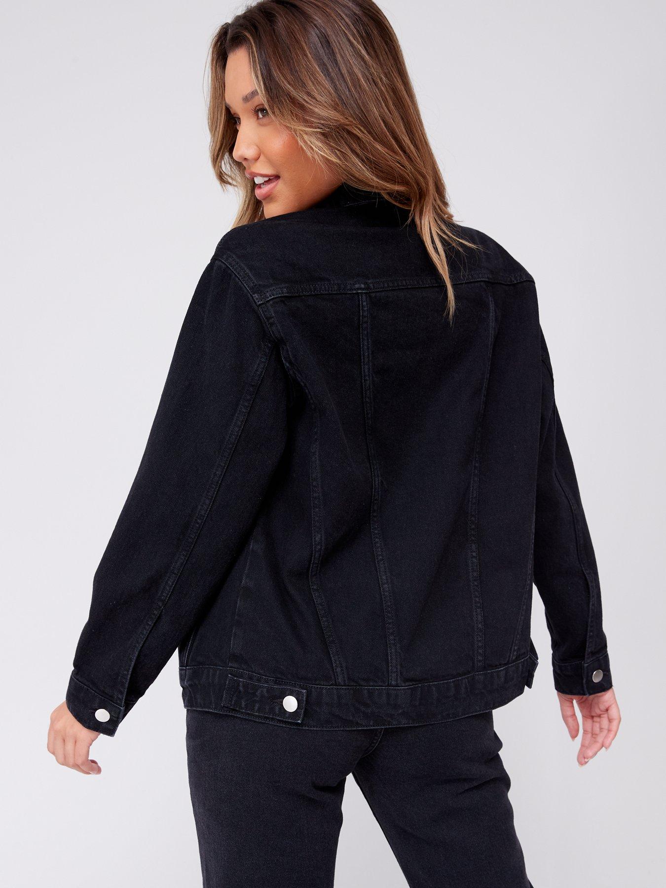 V by Very 90S Boyfriend Denim Jacket Black