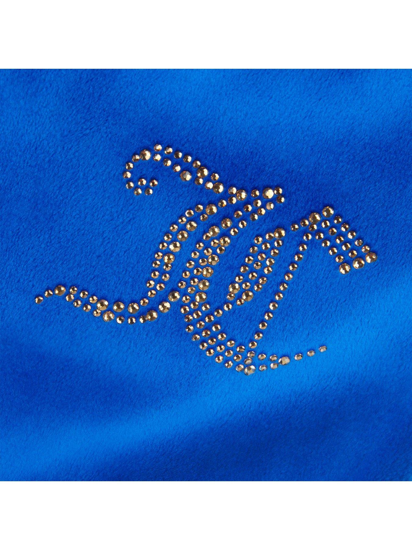 Juicy Couture Diamante Back Logo Velour Track Pant - Navy