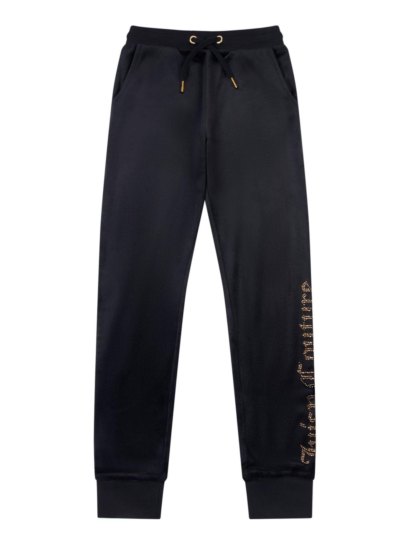 Buy Juicy Couture Girls Diamante Velour Bootcut Wide Leg Joggers