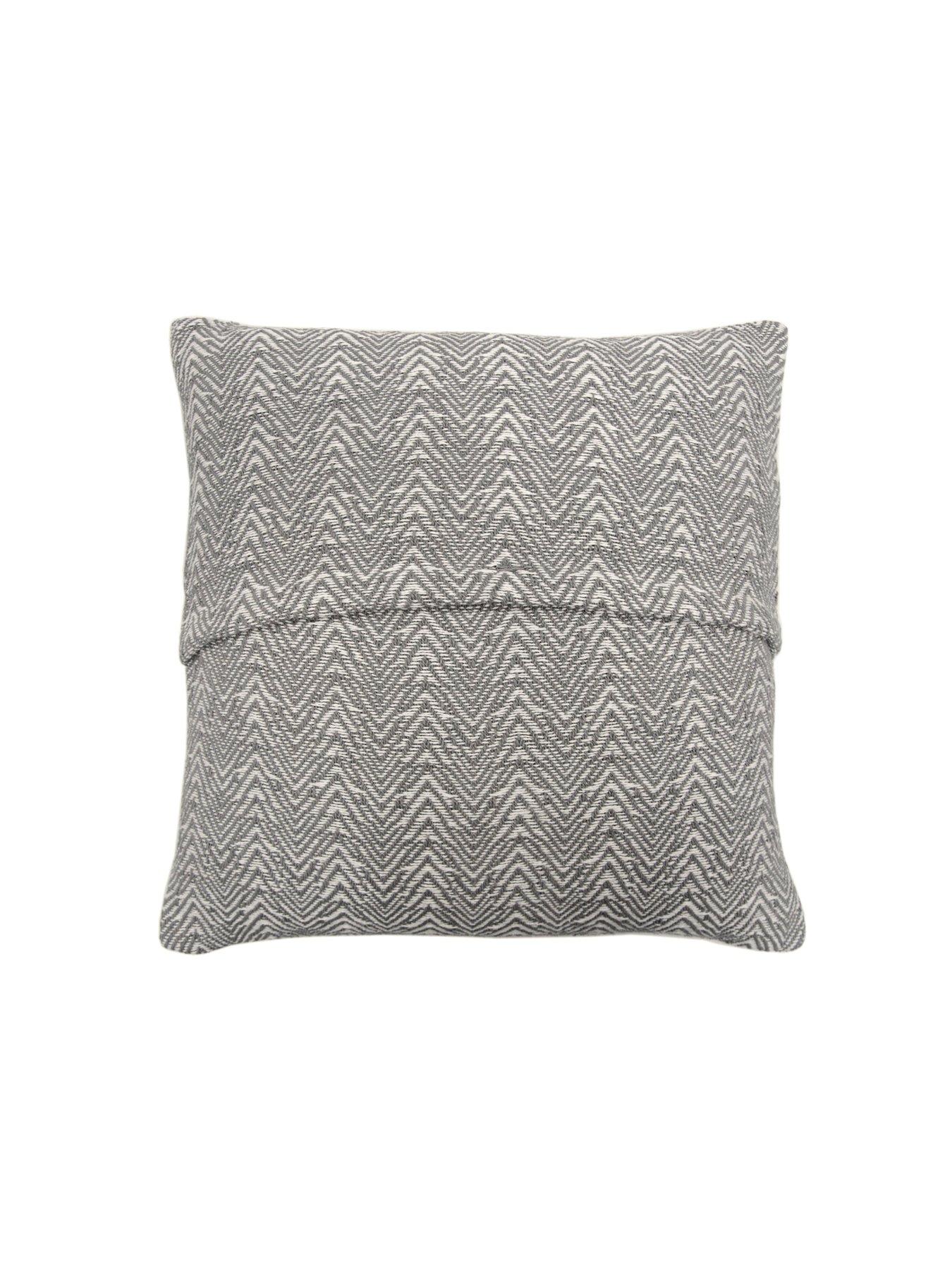  image of appletree-herringbone-cushion-silver