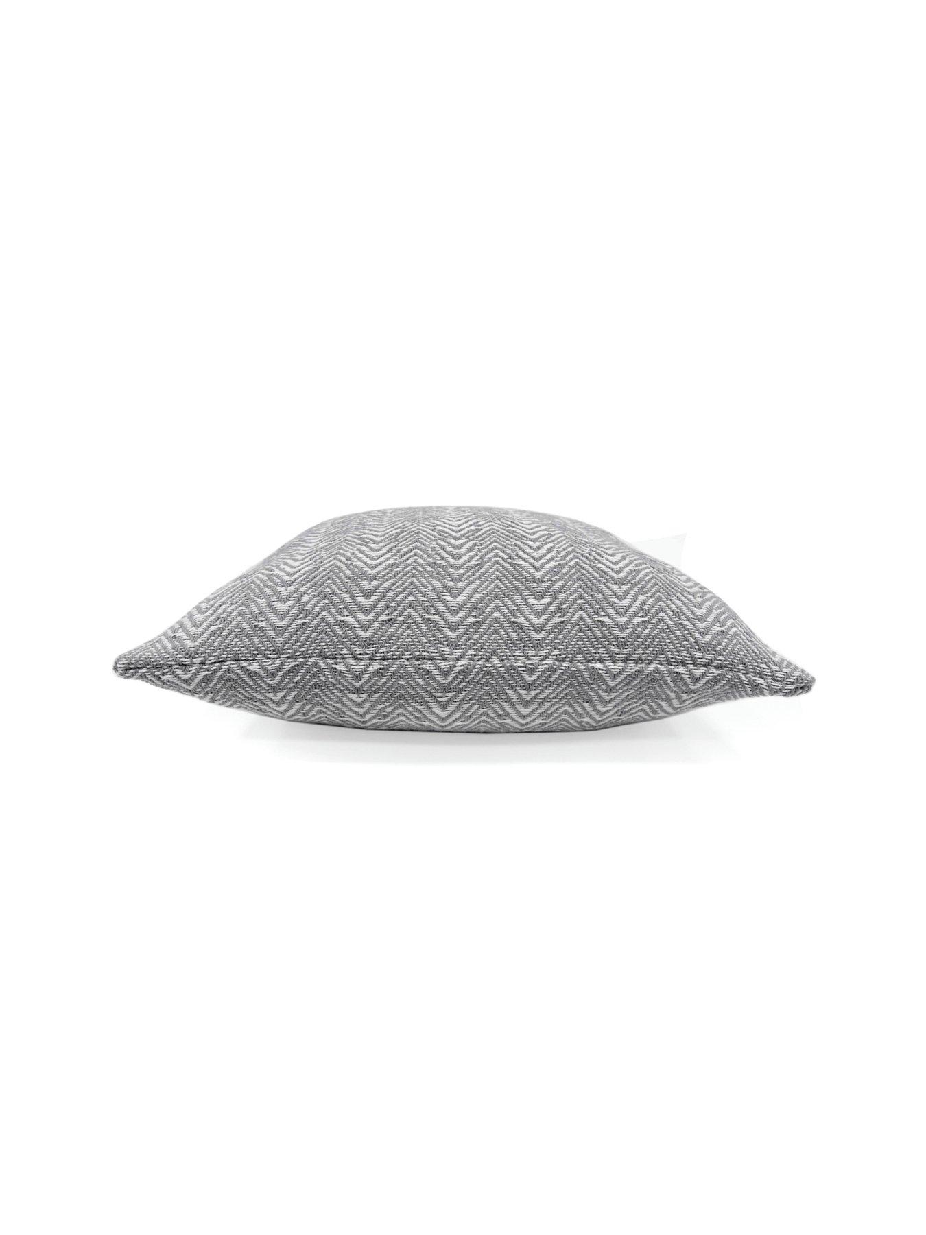  image of appletree-herringbone-cushion-silver