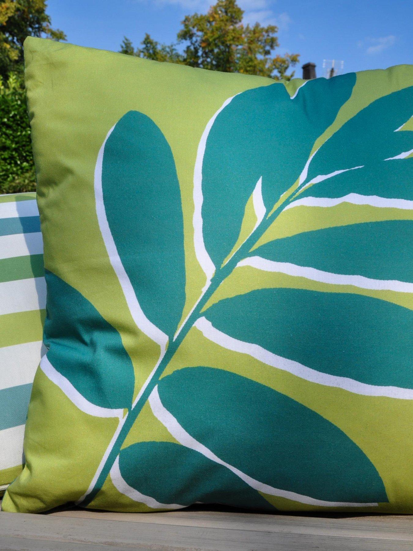  image of fusion-leaf-outdoor-cushion-green