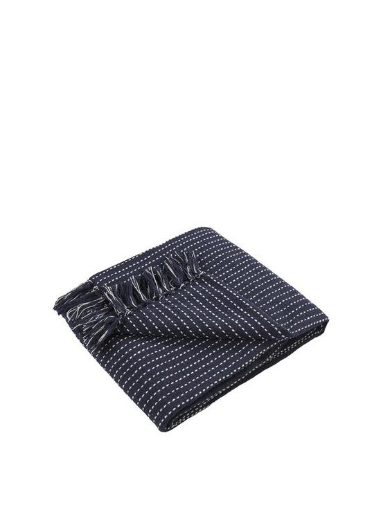 front image of drift-home-quinn-throw-in-navy
