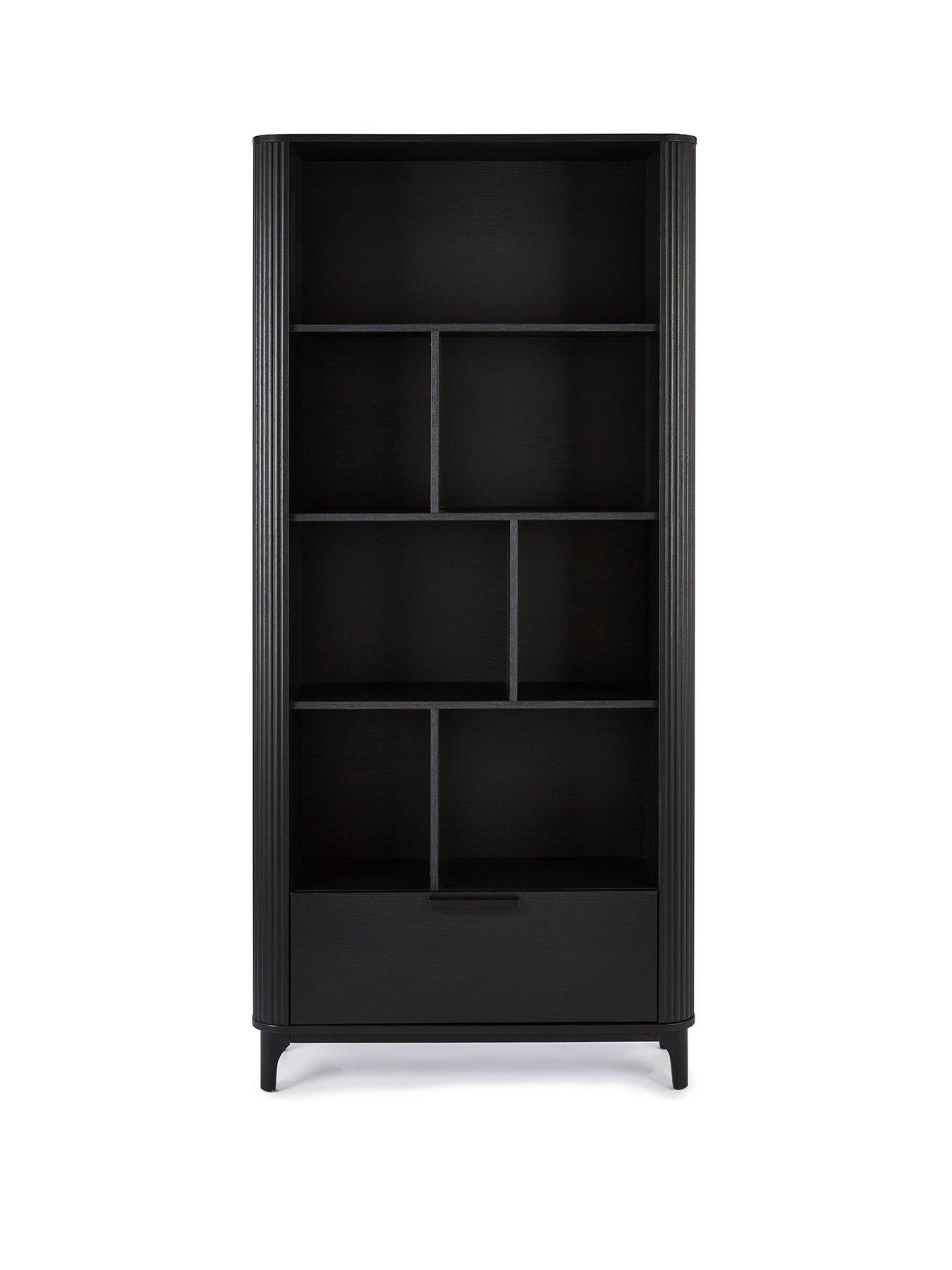 stillFront image of the-very-collection-carina-bookcase-black-fscreg-certified