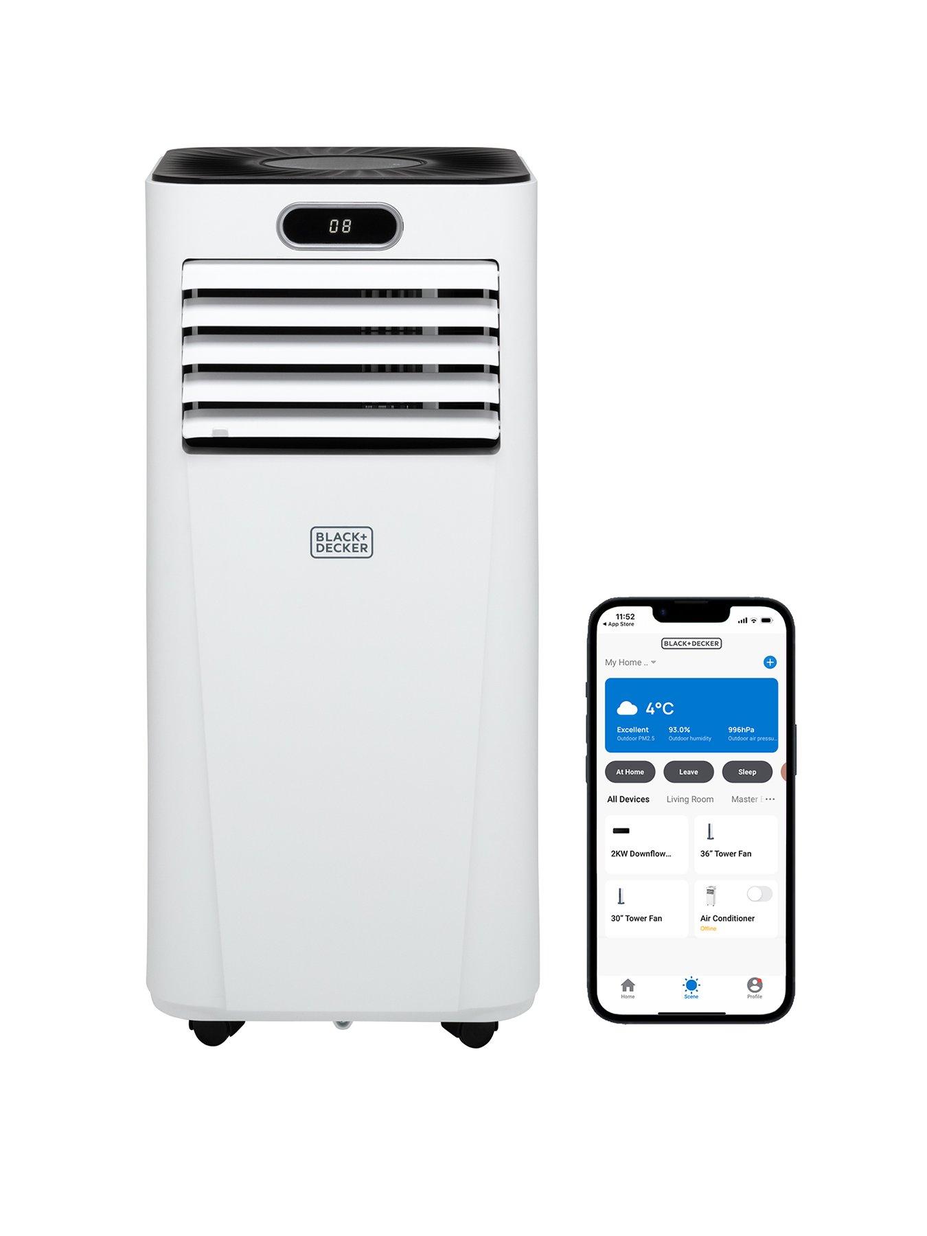 black-decker-9000-btu-portable-3-in-1-smart-air-conditioner-dehumidifier-cooling-fannbsp24-hour-timer-remote-control-white-1005w-bxac40025gb