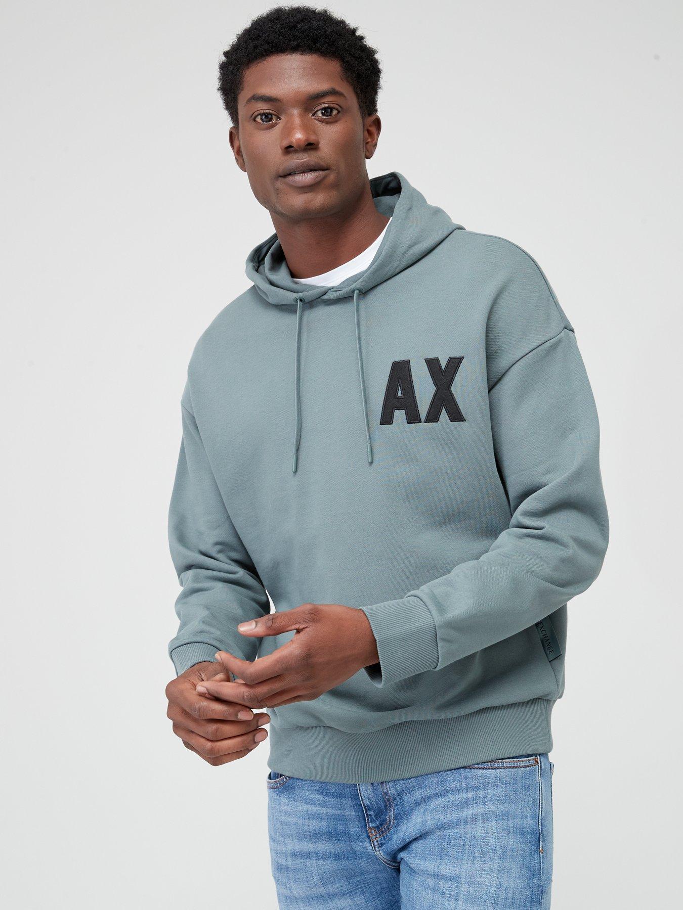 Grey armani exchange outlet hoodie