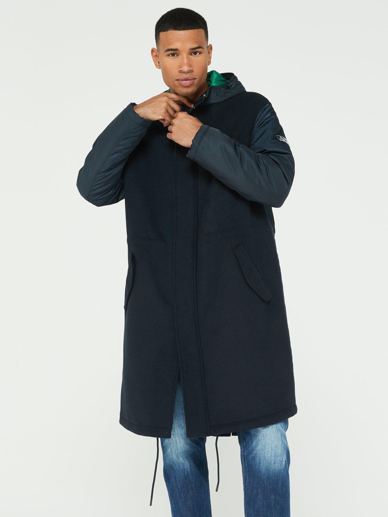 Armani Exchange Hooded Trench Coat littlewoods