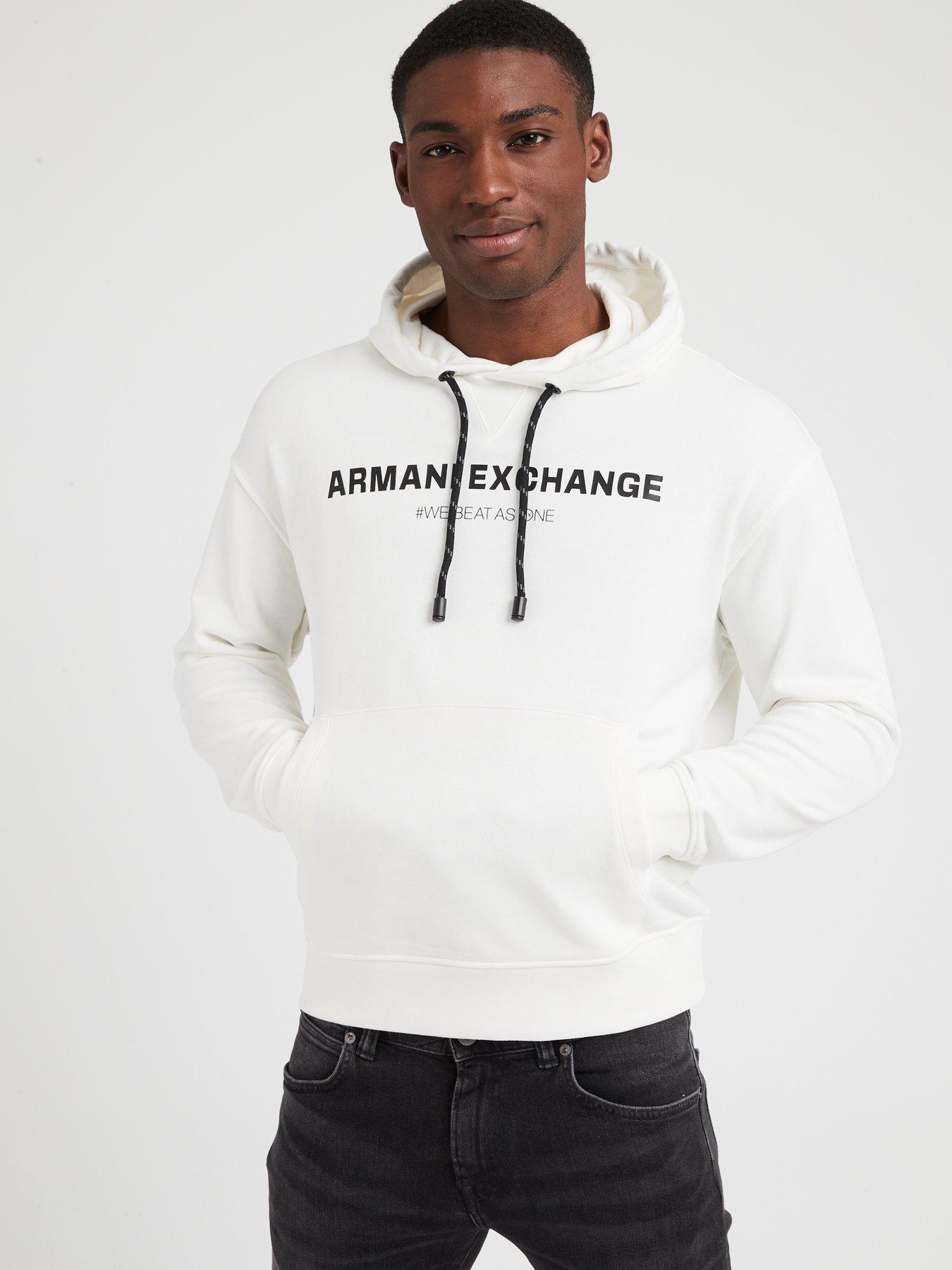 Armani exchange white deals hoodie