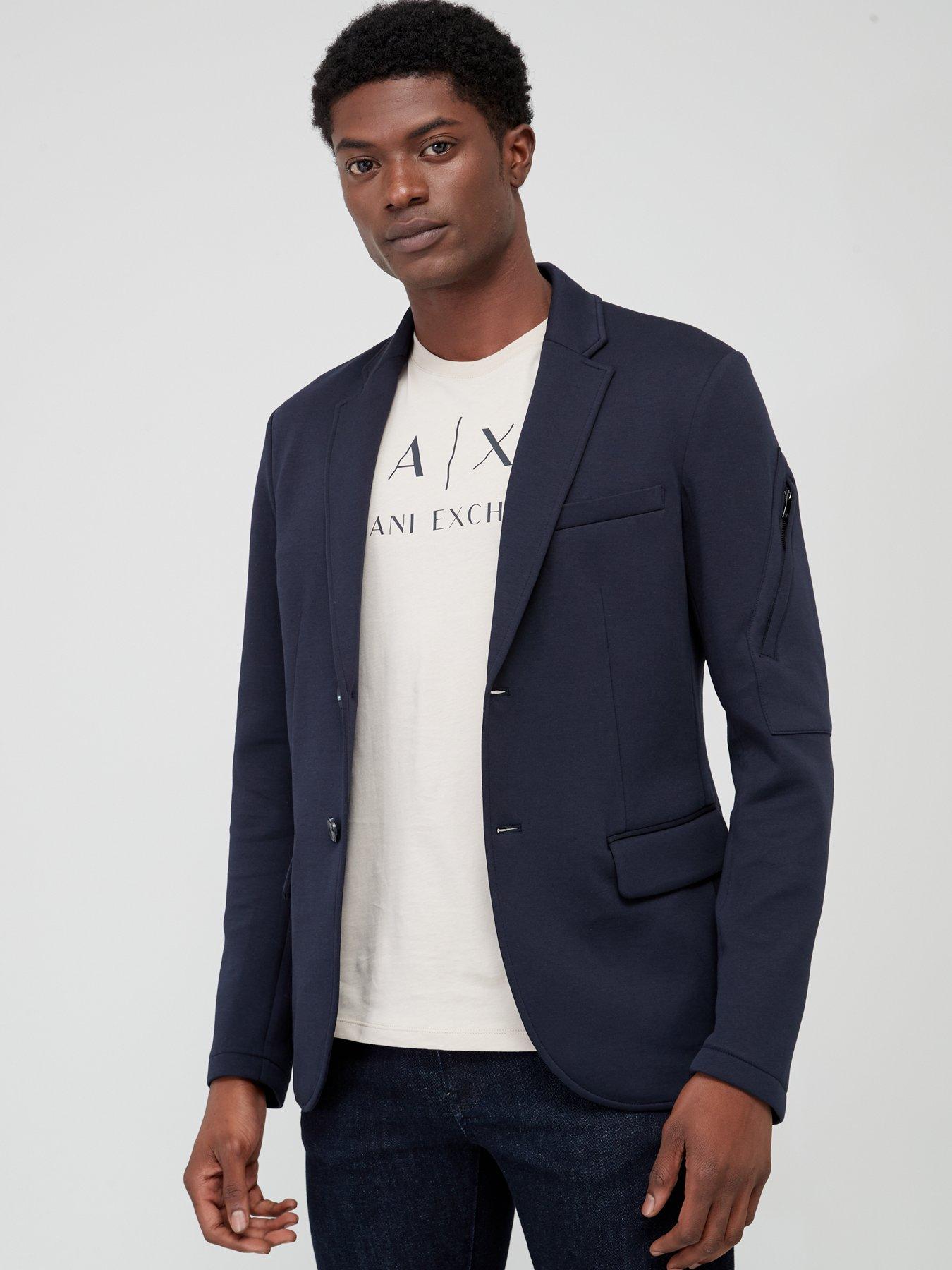 Armani Exchange Single Breasted Blazer Navy littlewoods