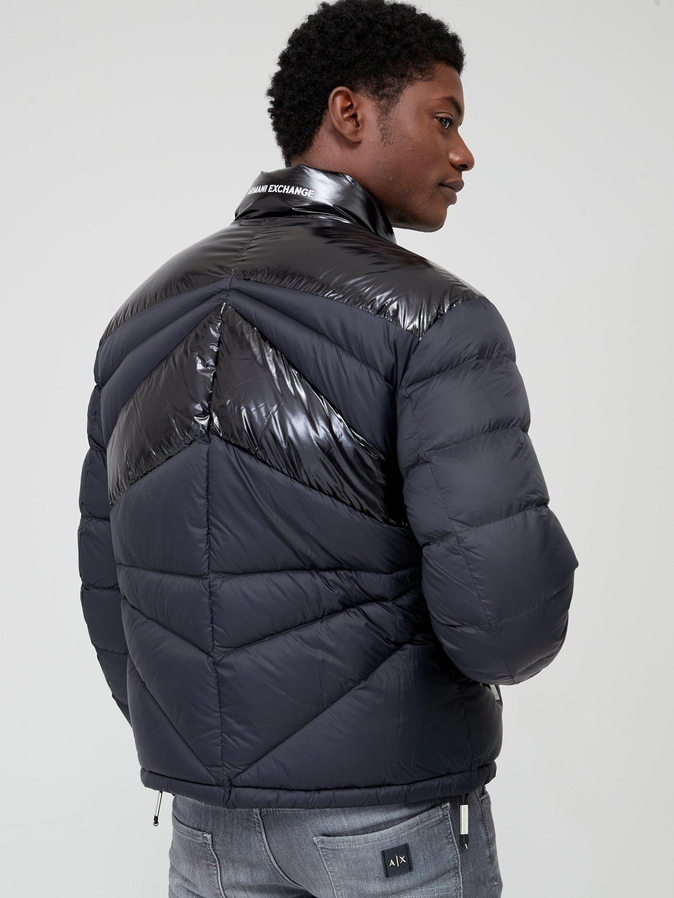 Funnel Neck Padded Jacket Black