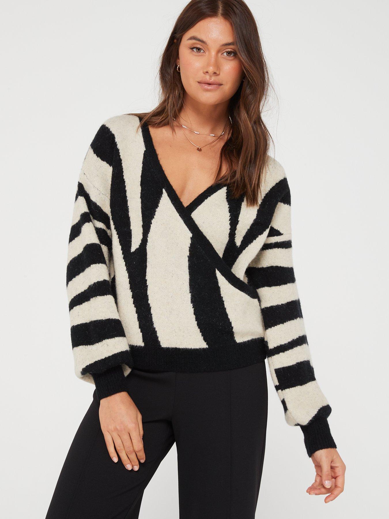 Wrap Front Abstract Mono Jumper