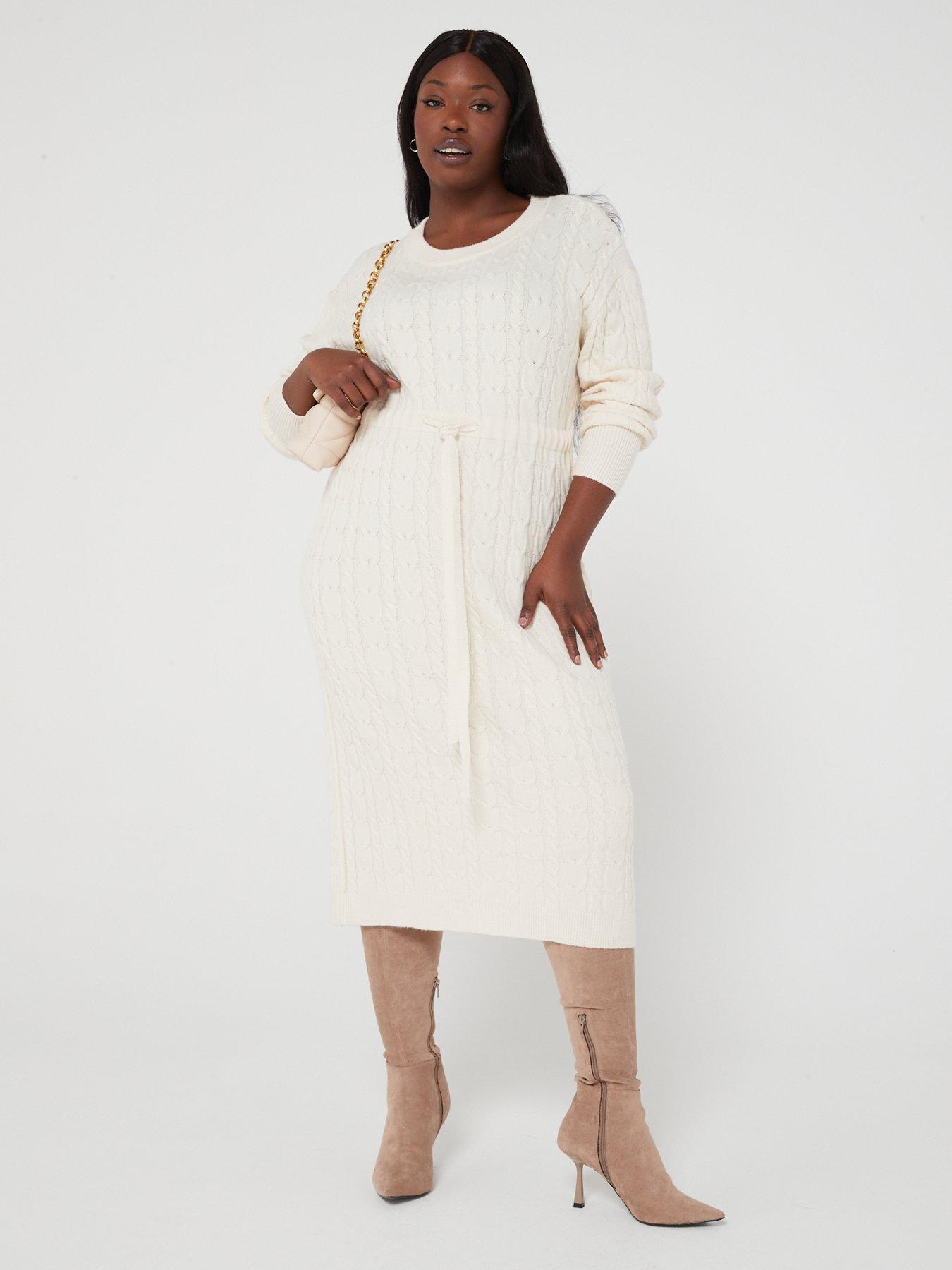 Cable knit midi dress best sale