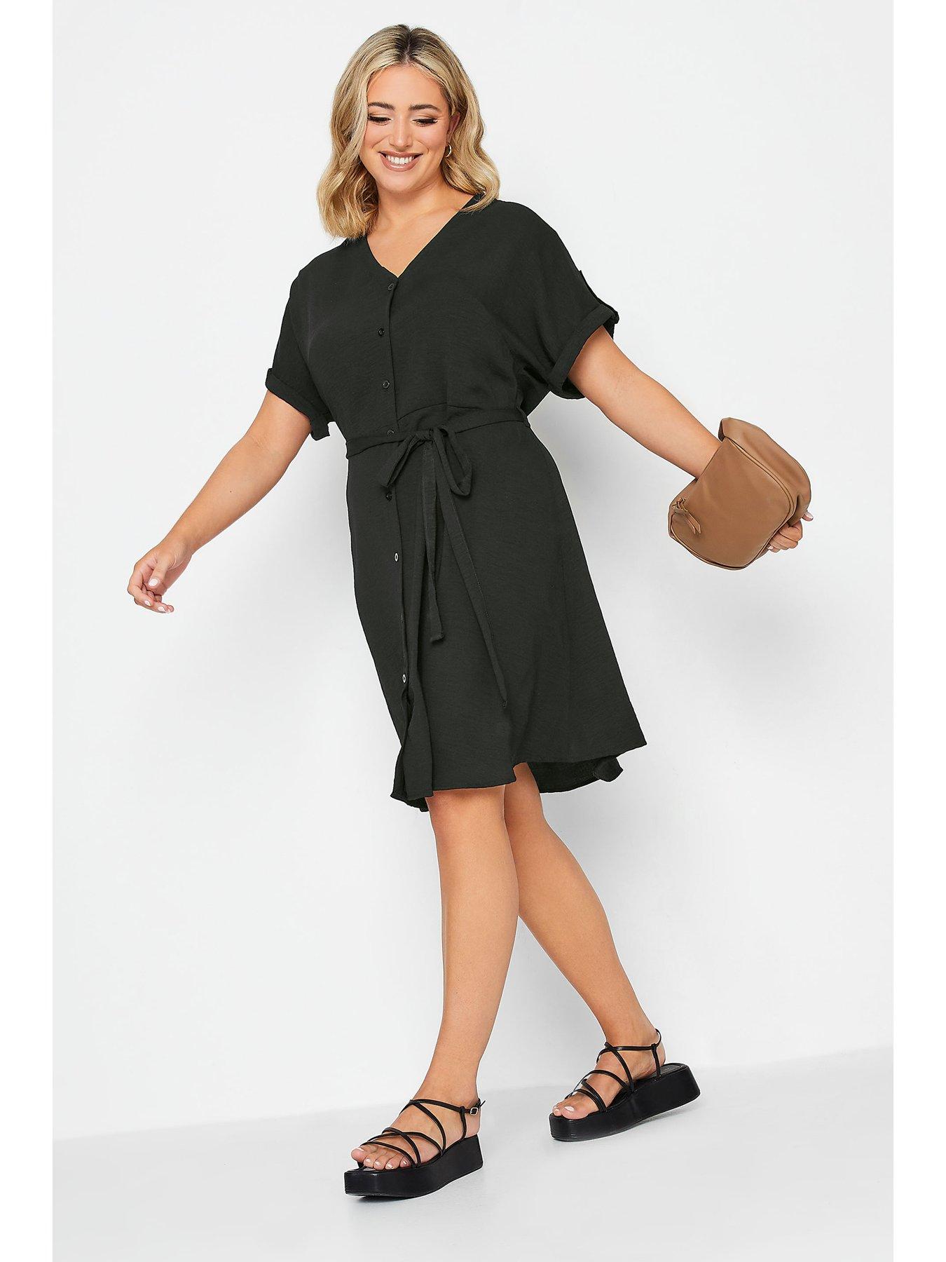 Yours Utility Shirt Dress Black littlewoods