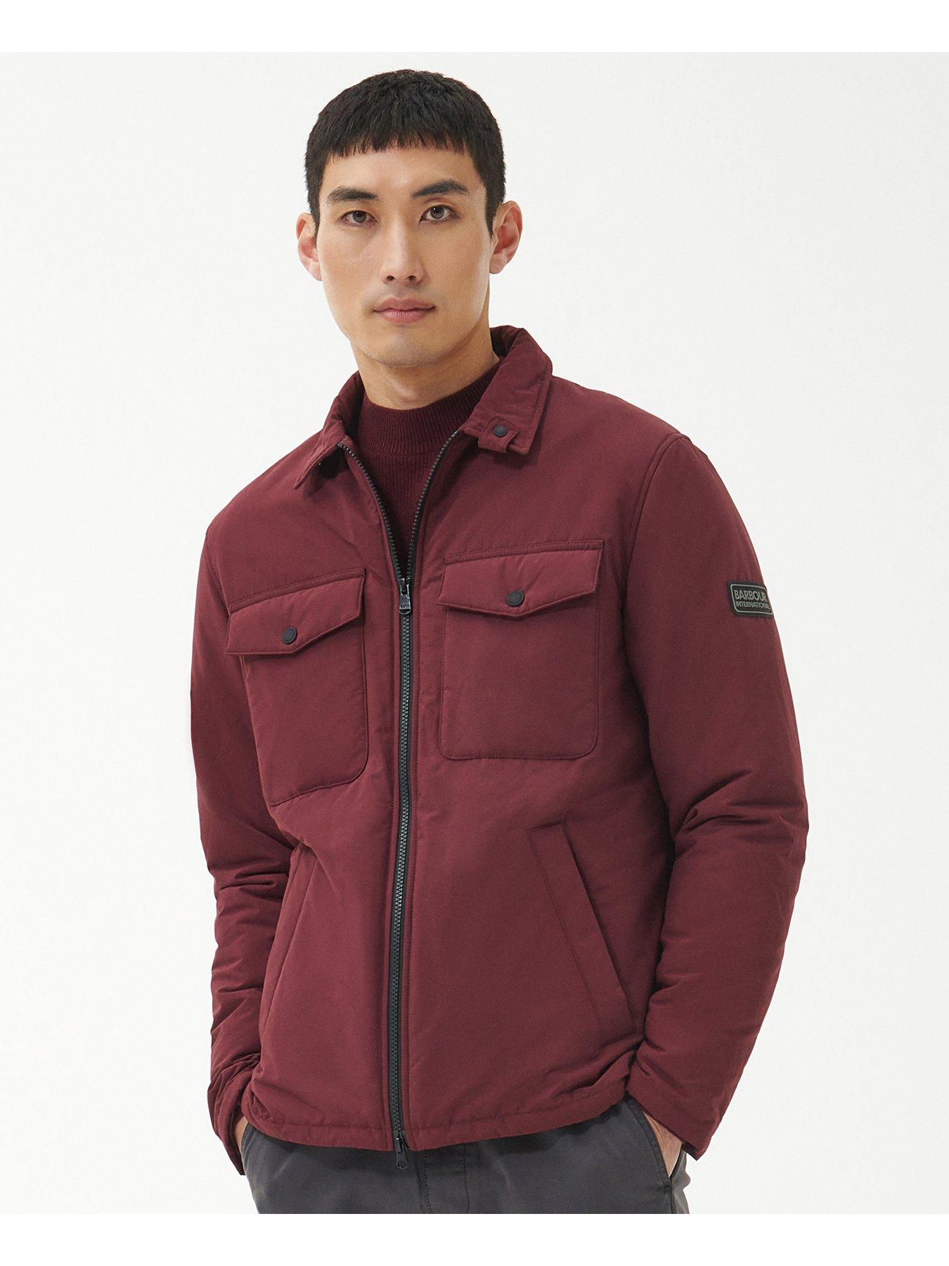 Barbour tailored jacket red on sale