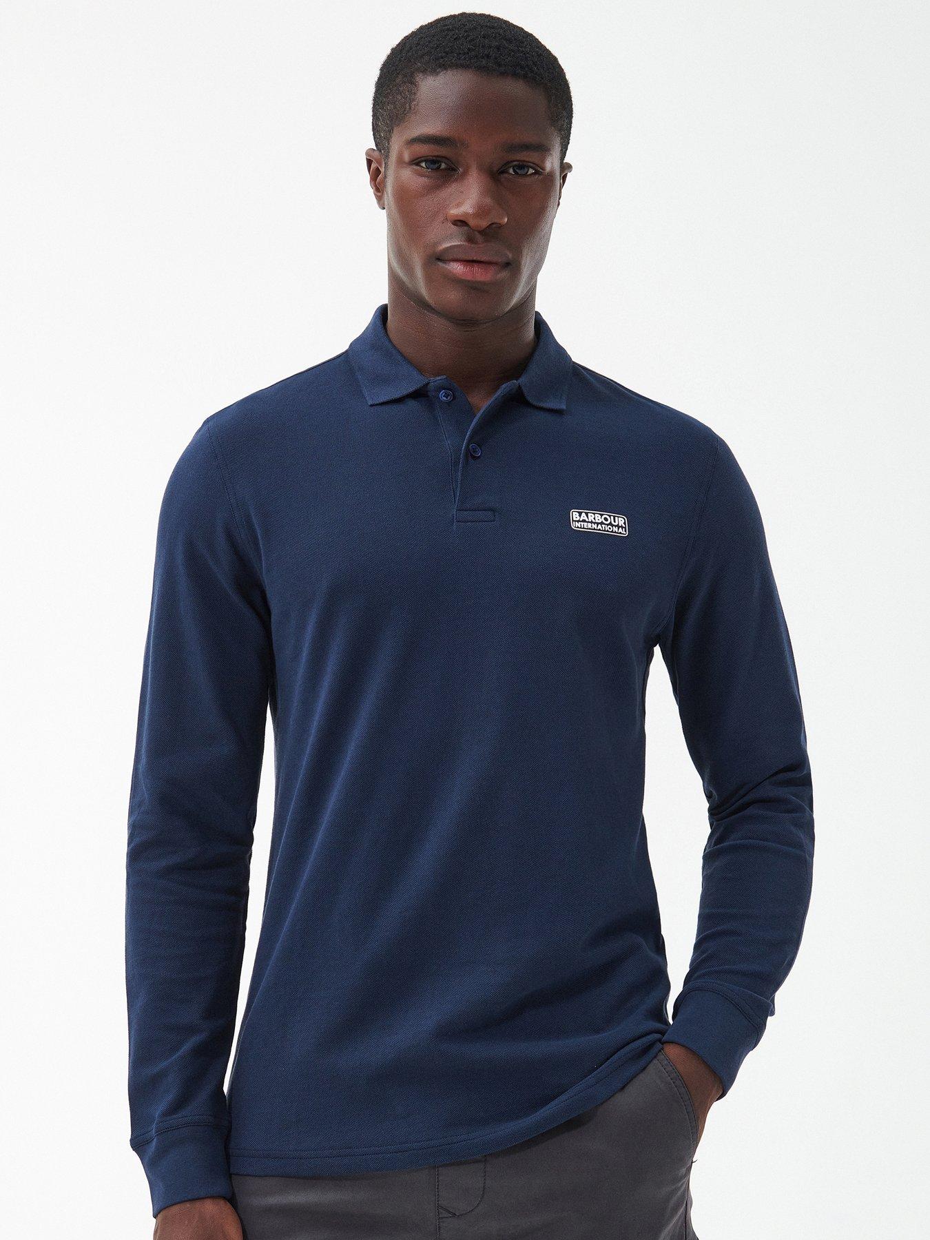 Barbour long deals sleeve polo grey