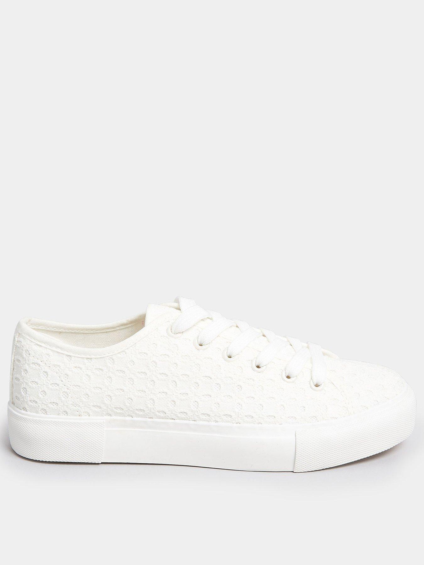  image of yours-wide-fit-broderie-anglaise-trainer-white