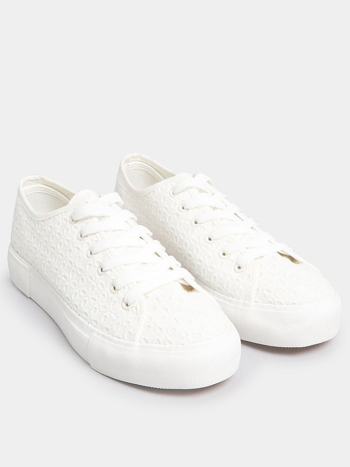  image of yours-wide-fit-broderie-anglaise-trainer-white