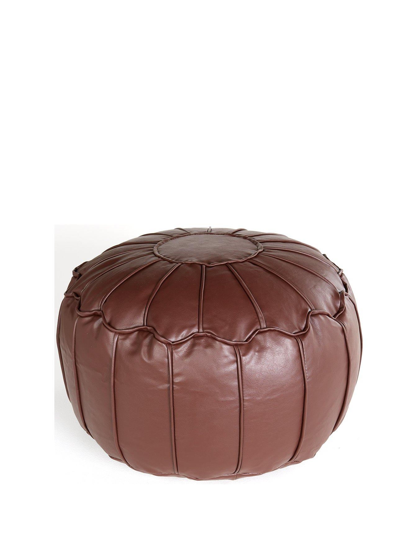 Pouffe deals brown leather