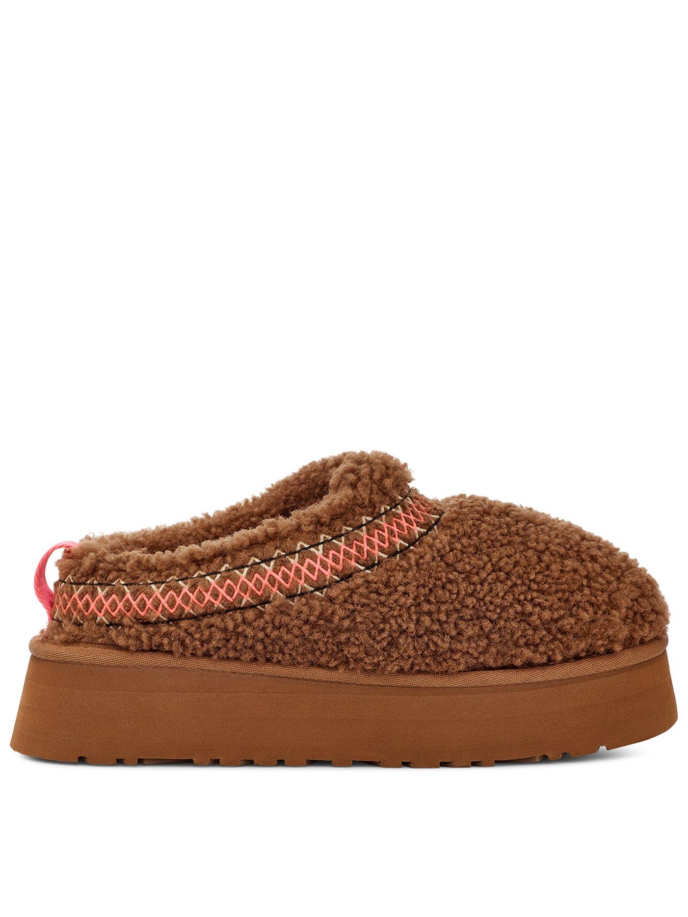 UGG Tazz Platform Slipper Braid Hardwood Brown littlewoods