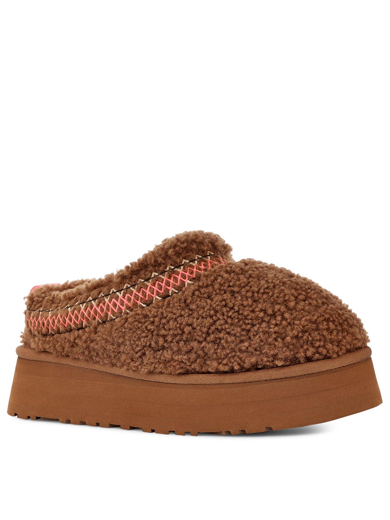 UGG Tazz Platform Slipper Braid Hardwood Brown littlewoods