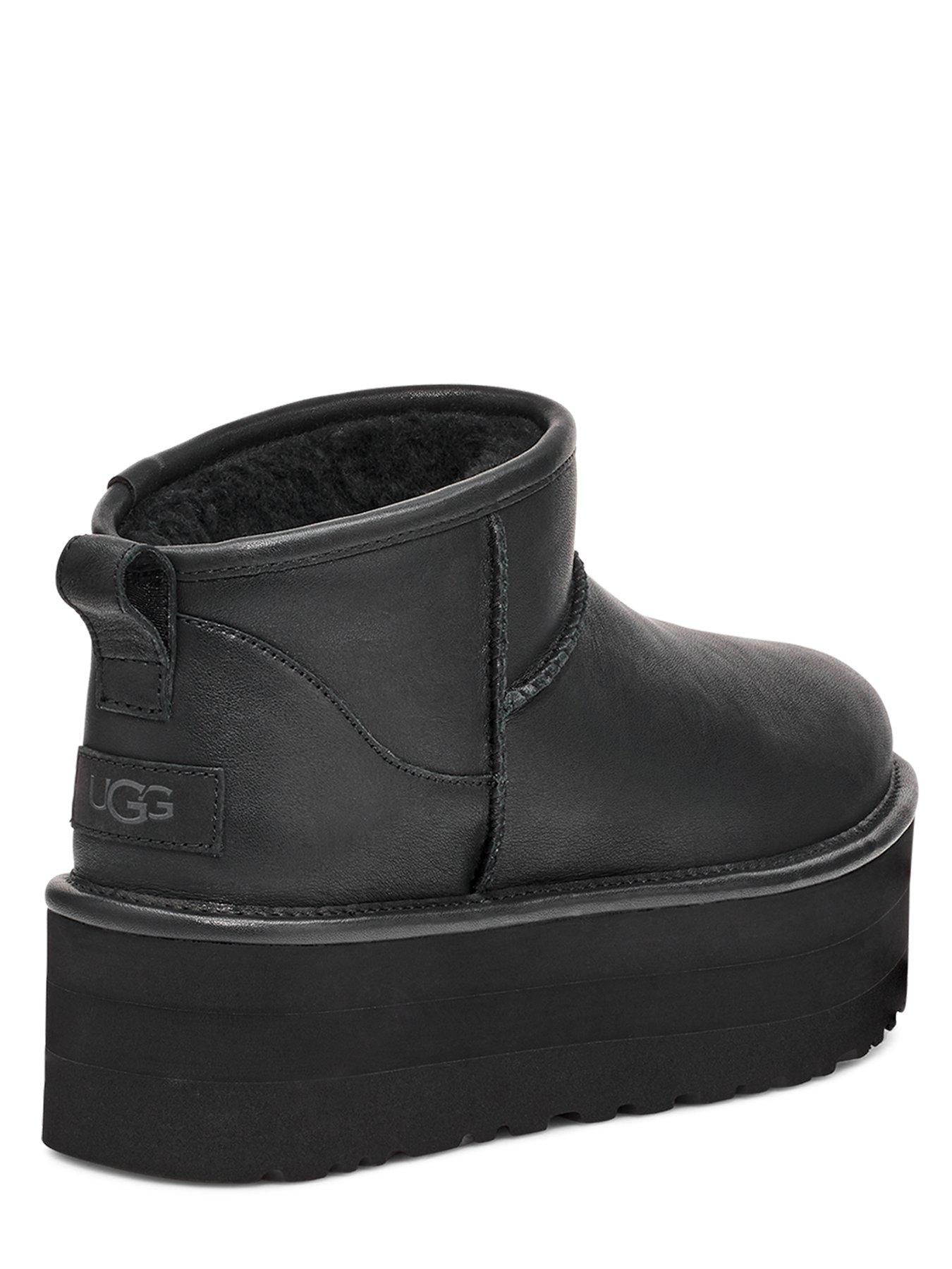 stillFront image of ugg-classic-ultra-mini-platform-boots-black-leather