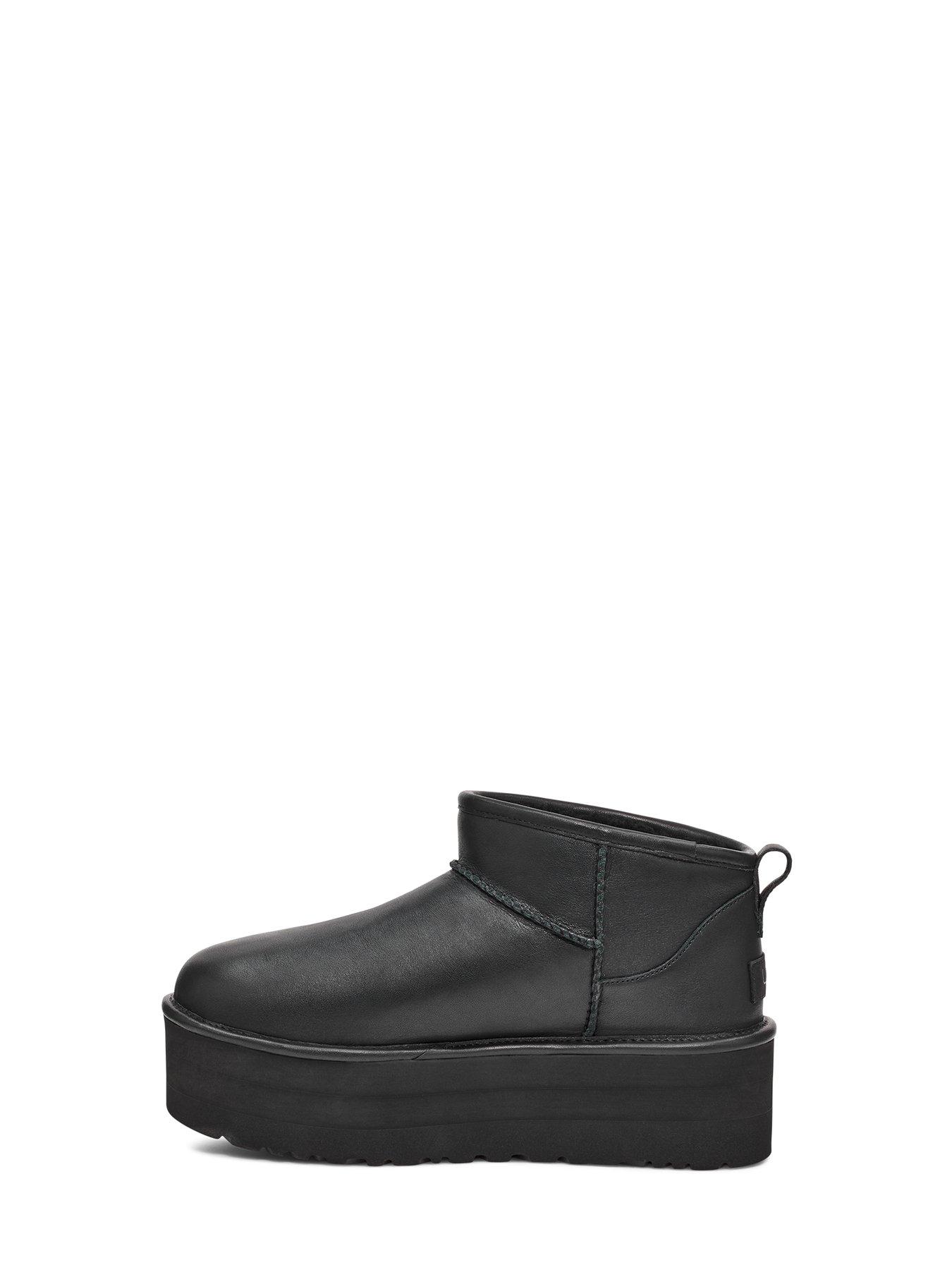  image of ugg-classic-ultra-mini-platform-boots-black-leather