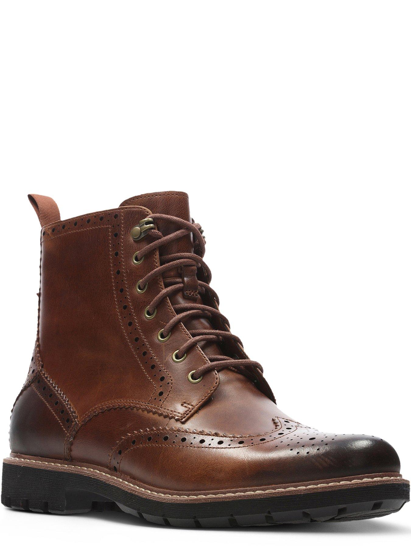  image of clarks-batcombe-lord-brogue-boots-beige