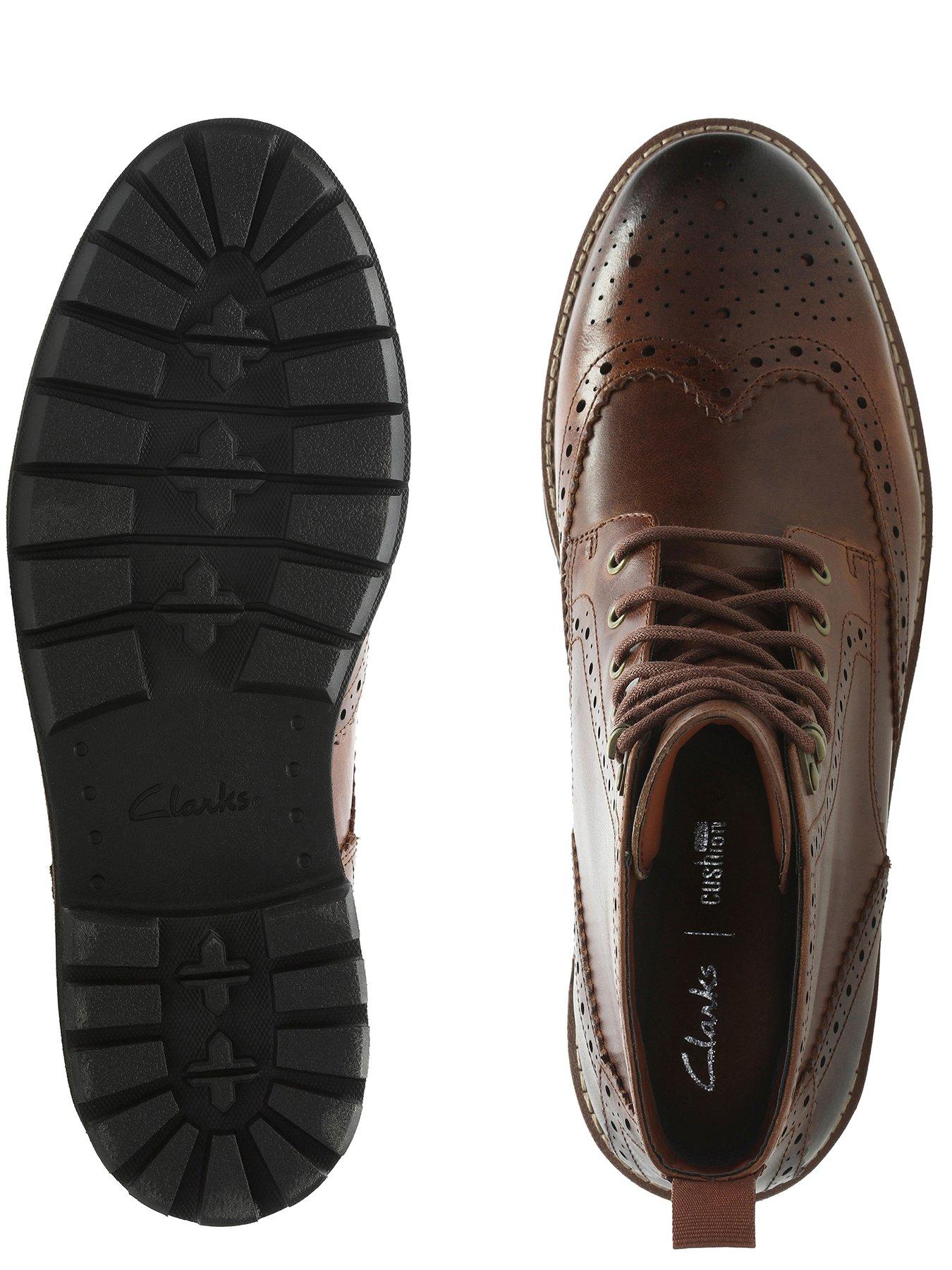  image of clarks-batcombe-lord-brogue-boots-beige