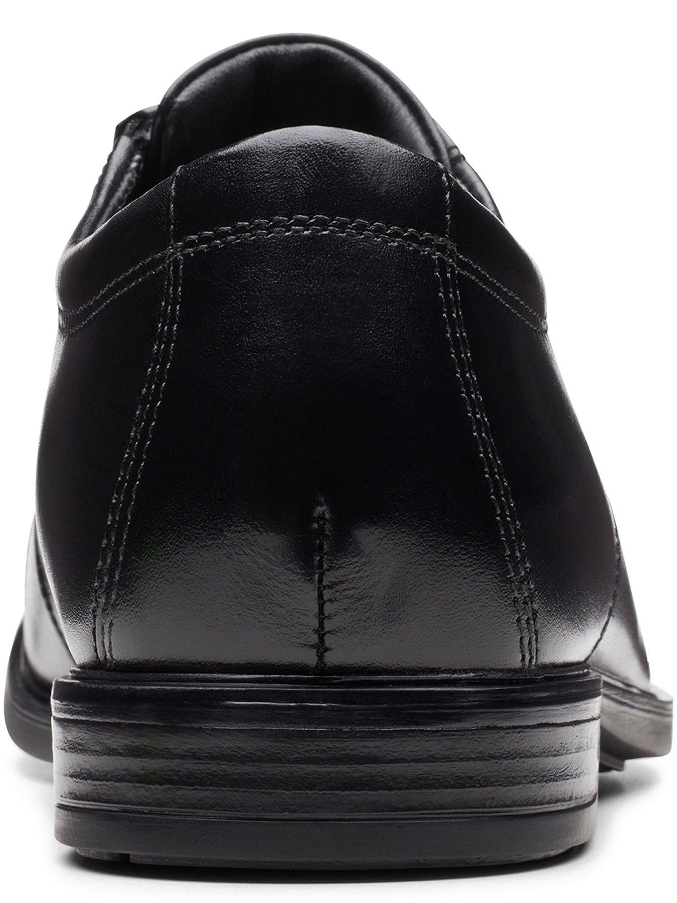  image of clarks-wide-fit-howard-cap-oxford-shoes-black