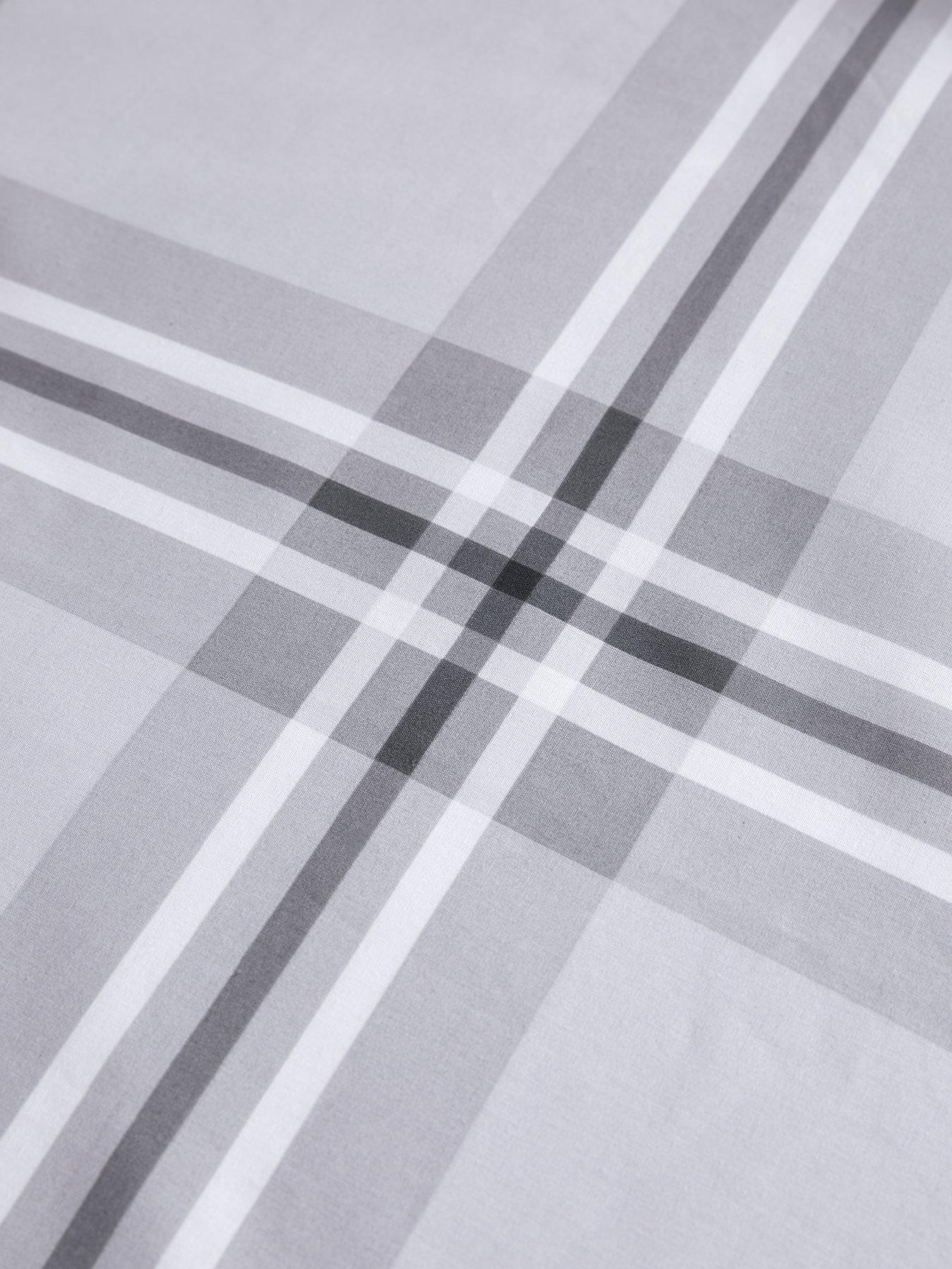  image of everyday-grey-check-reversible-duvet-cover-set