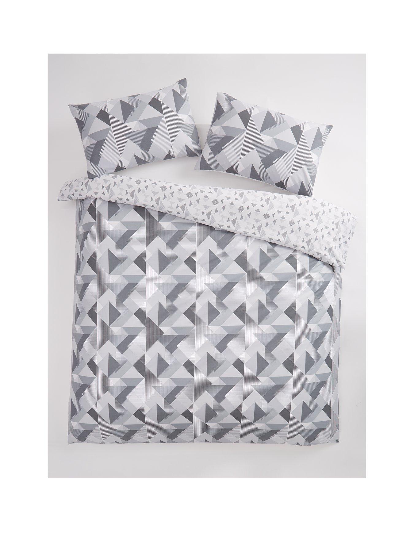 Everyday Grey Geo Reversible Duvet Cover Set