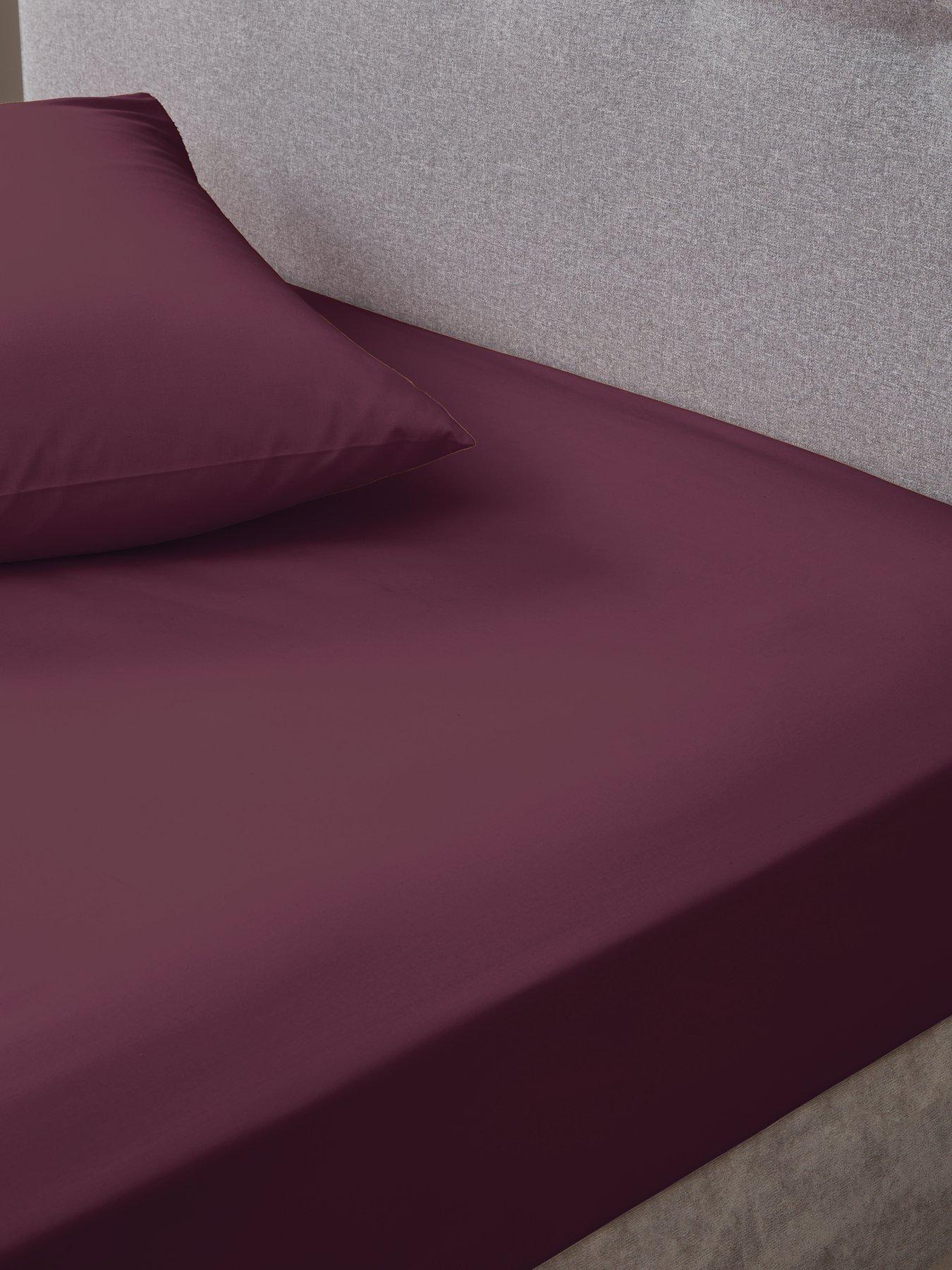 Very Home Non-Iron 180 Thread Count 28 cm Fitted Sheet