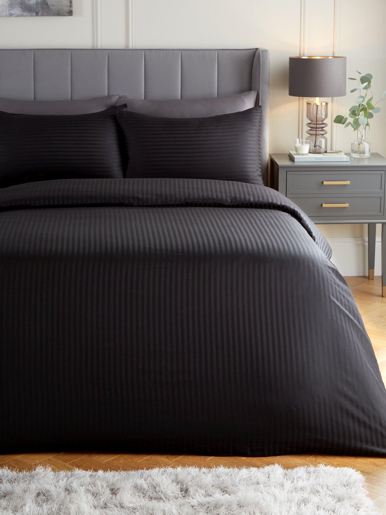 The Very Collection 300 Thread Count Soft Touch Sateen Stripe Duvet Cover Set