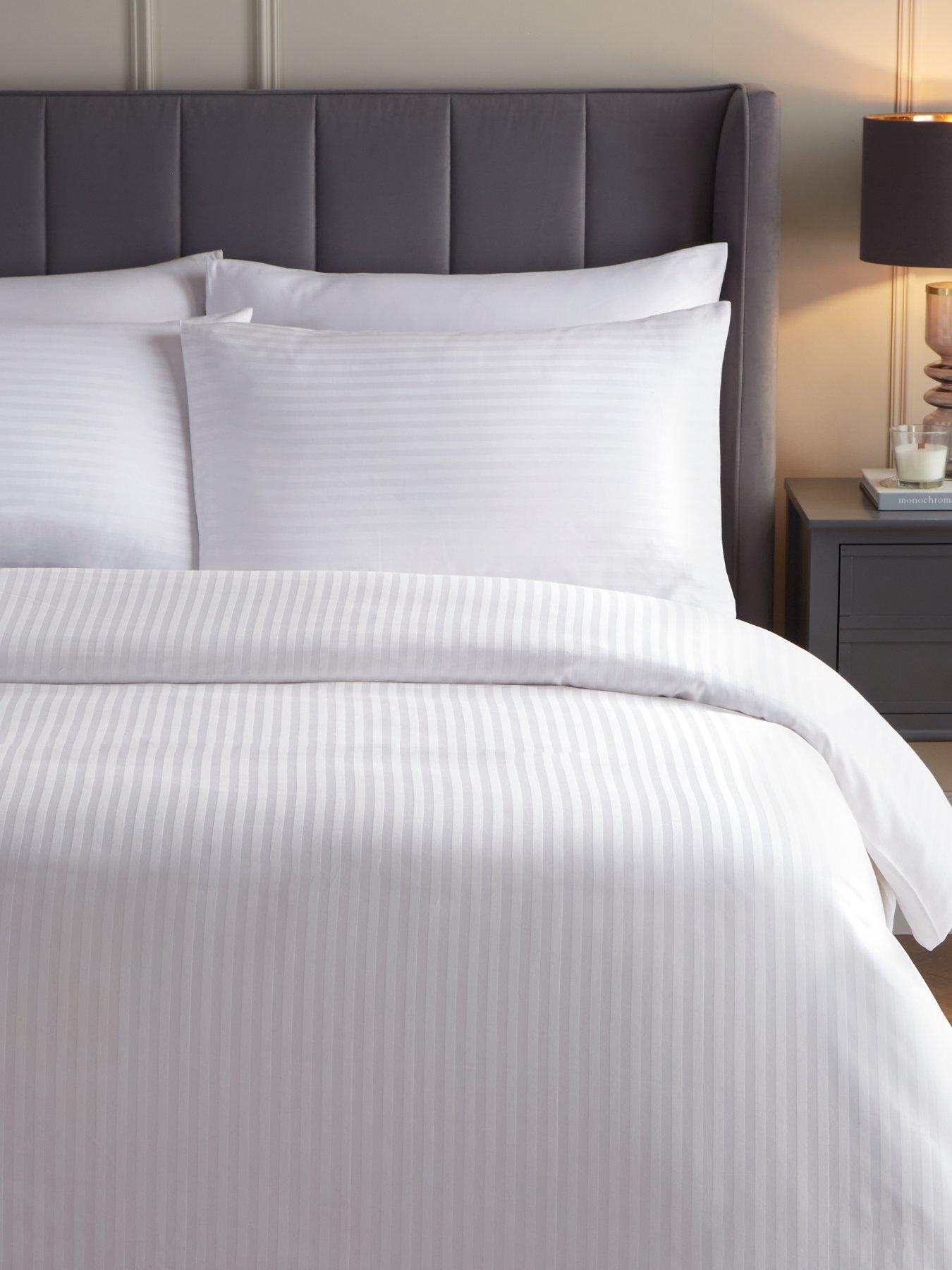  image of very-home-300-thread-count-soft-touch-sateen-stripe-duvet-cover-set