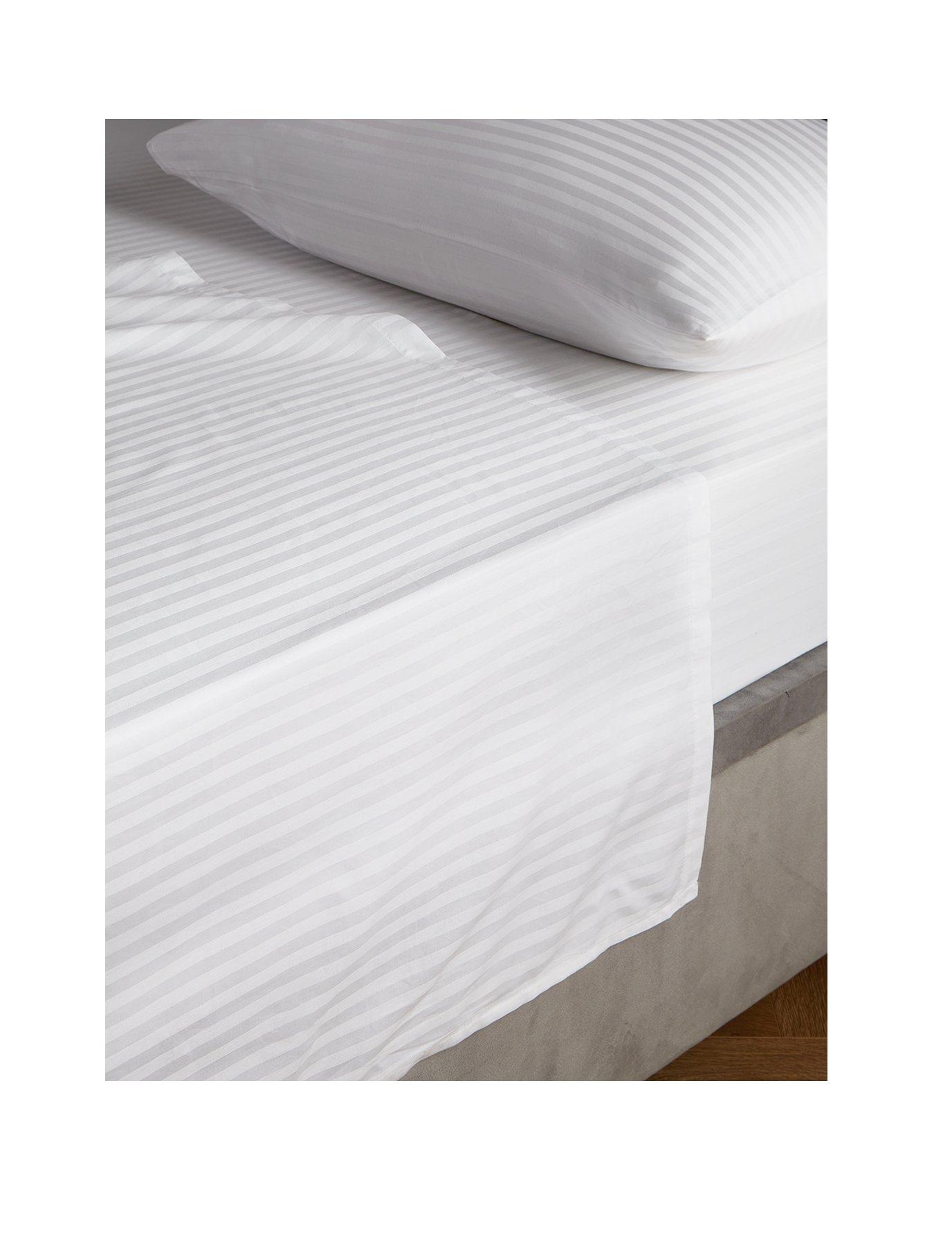  image of the-very-collection-luxury-300-thread-count-soft-touch-sateen-stripe-flat-sheet