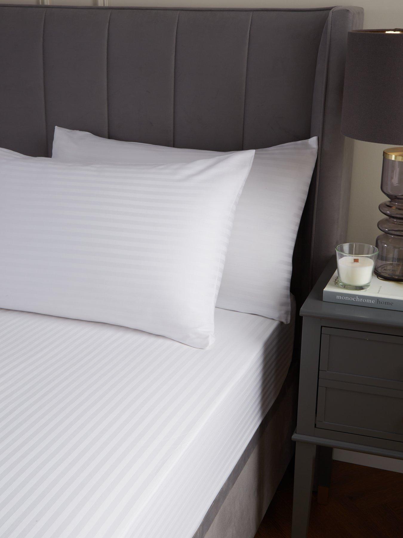 Image 1 of 3 of The Very Collection Luxury 300 Thread Count Soft Touch Sateen Stripe Housewife Pillowcase