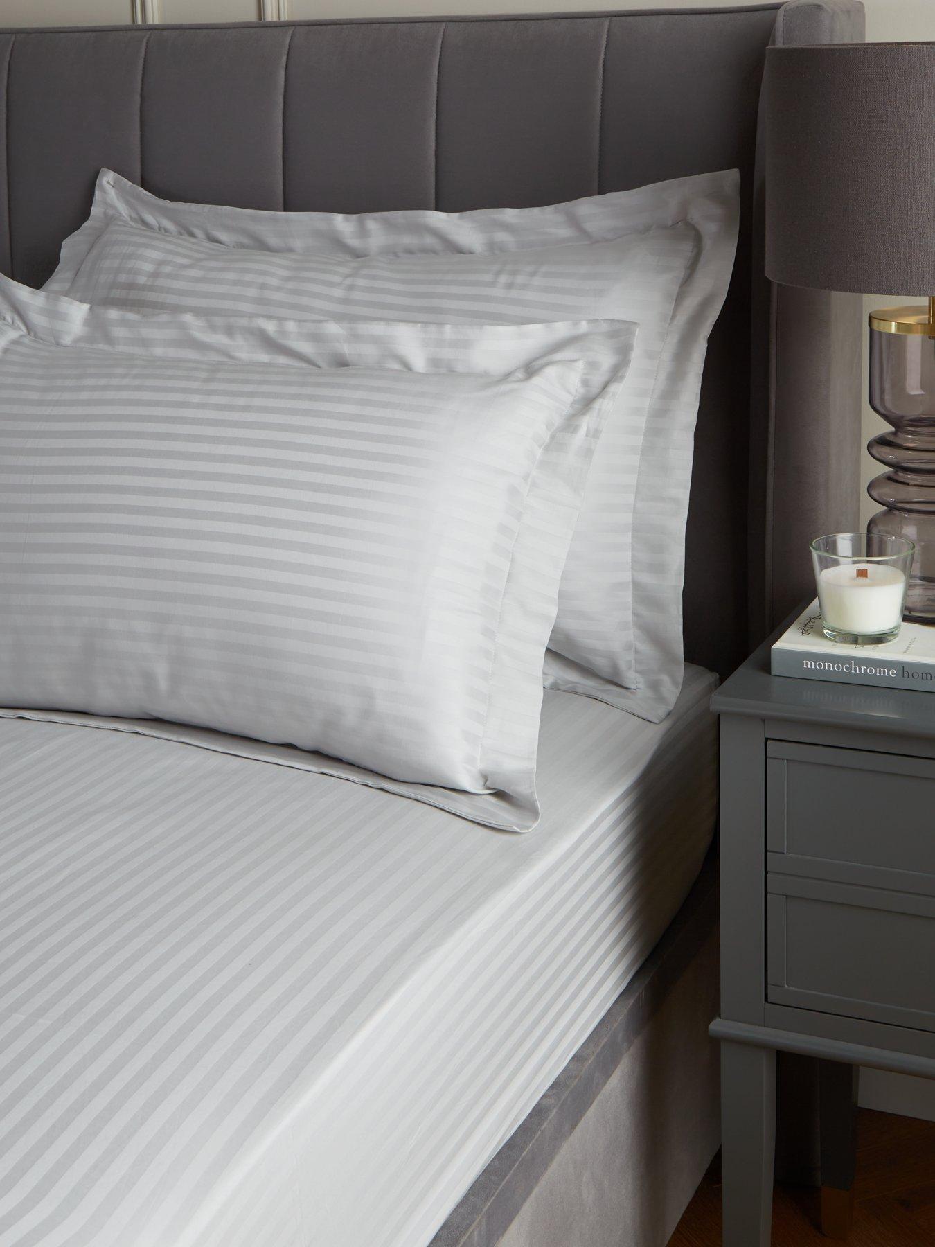 The Very Collection Luxury 300 Thread Count Soft Touch Sateen Stripe Oxford Pillowcase Pair