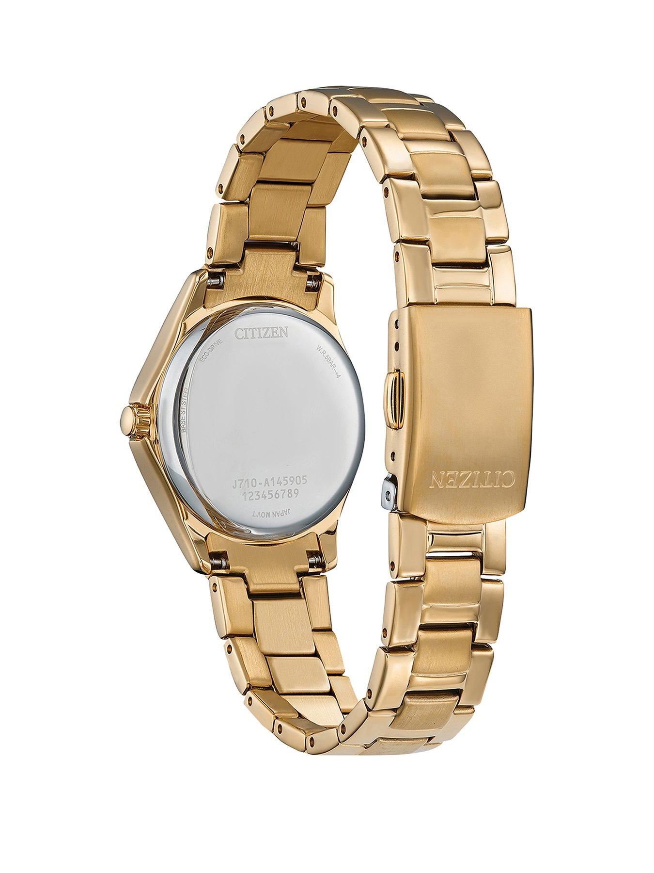 Image 2 of 7 of Citizen LADIES ECO-DRIVE CRYSTAL CASE Gold bracelet